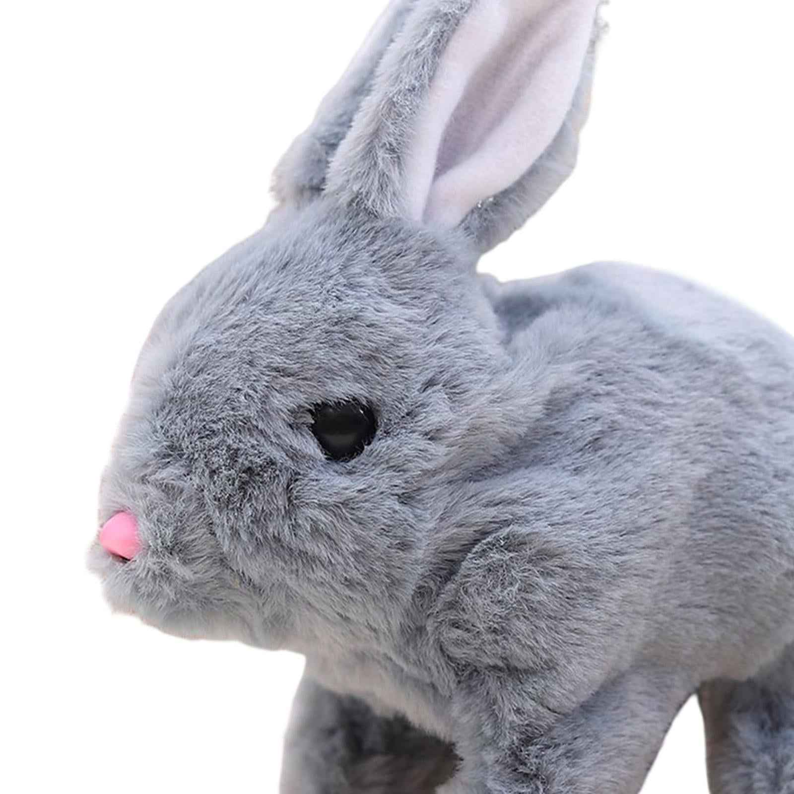 Interactive Rabbit Toy Stuffed Animal Bunny Doll for Party Favors Festival gray