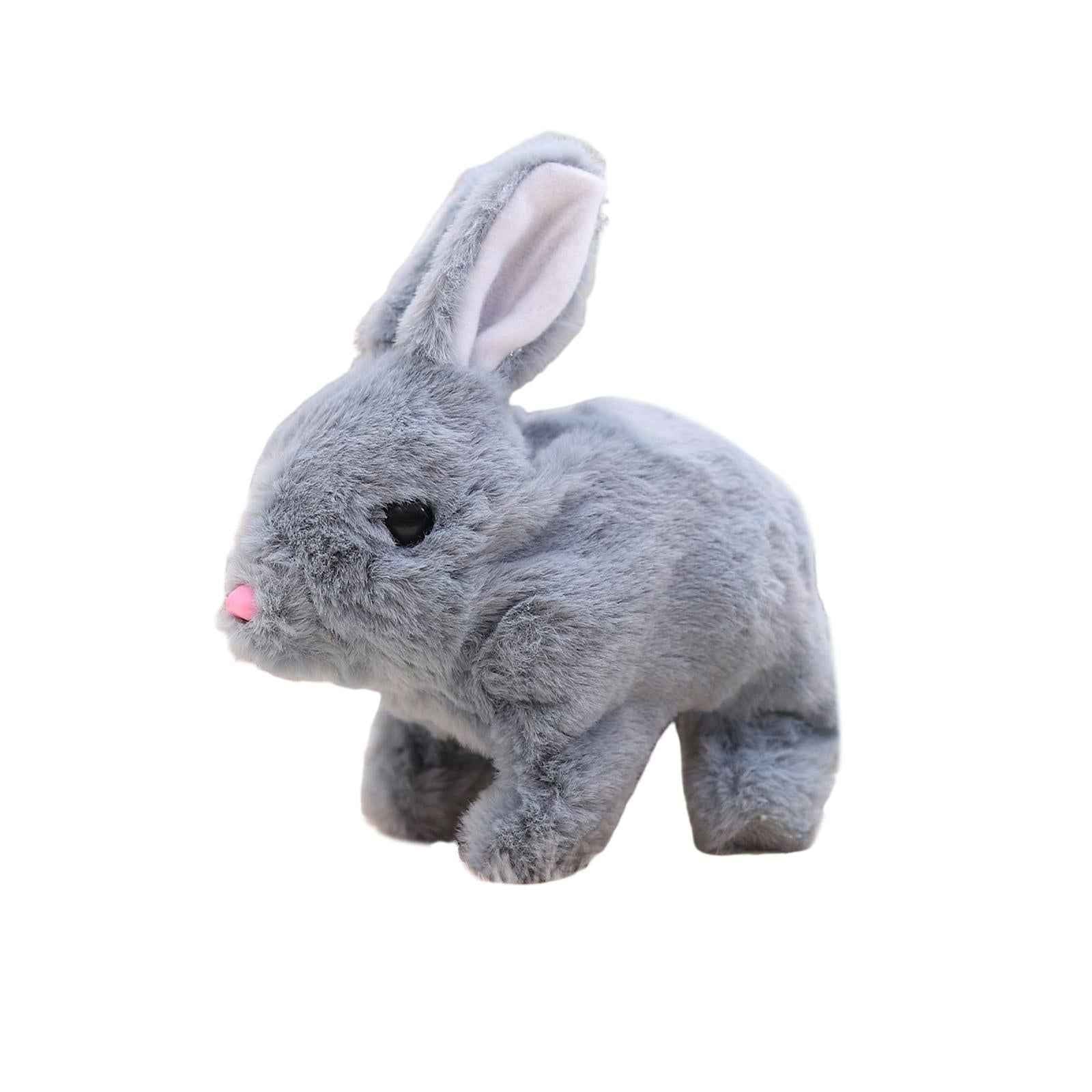 Interactive Rabbit Toy Stuffed Animal Bunny Doll for Party Favors Festival gray