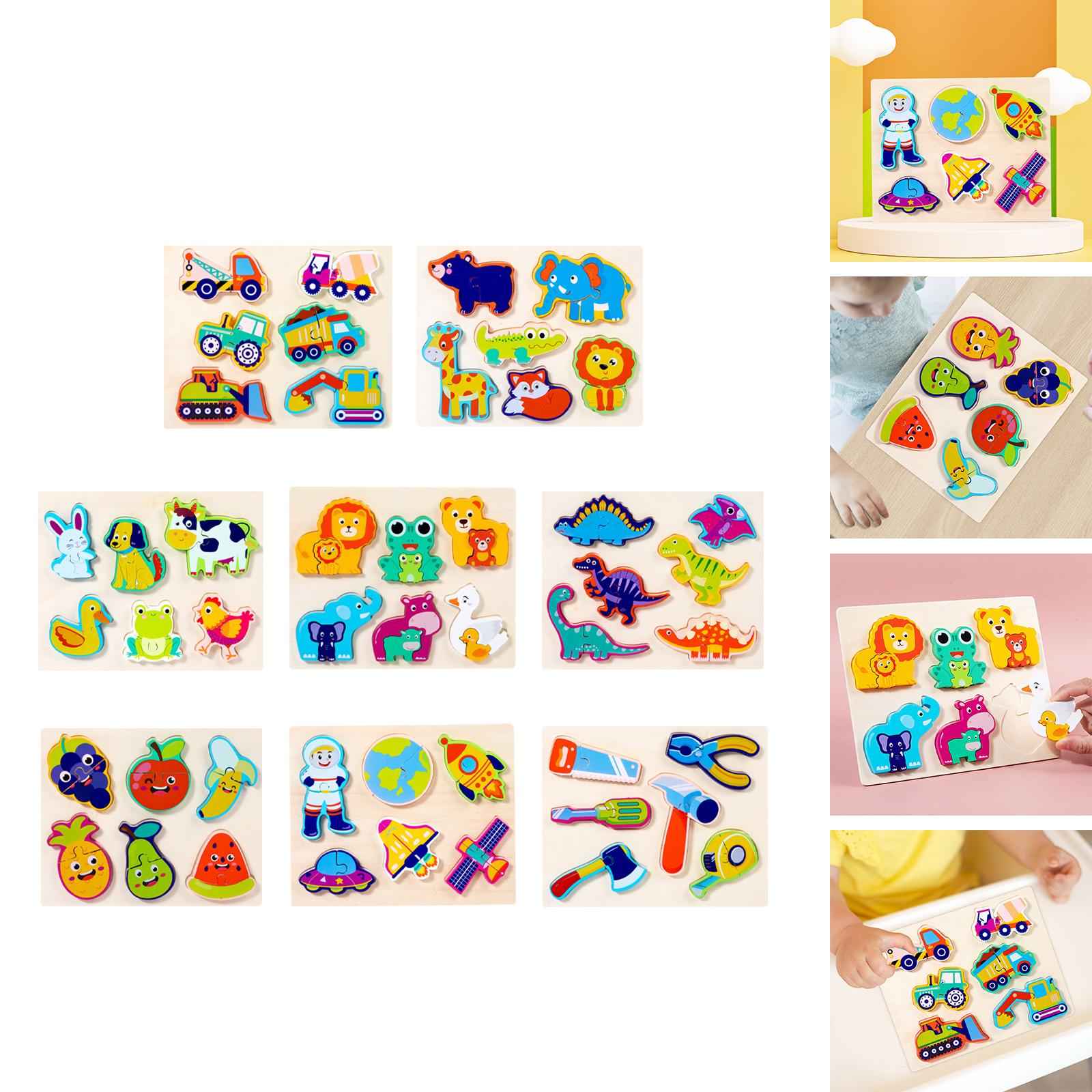 Wooden Jigsaw Puzzle Games Developmental Games for Age 4+ Years Old Toddlers Traffic