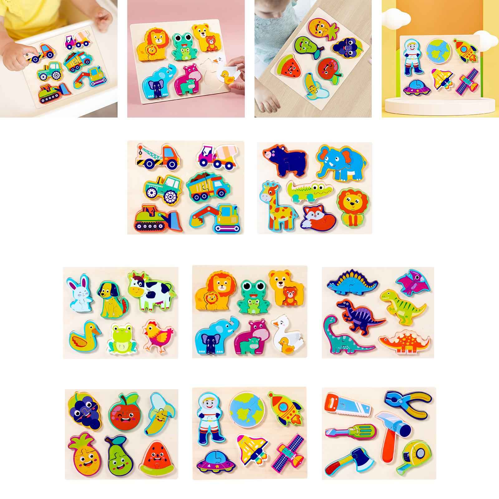 Wooden Jigsaw Puzzle Games Developmental Games for Age 4+ Years Old Toddlers Traffic