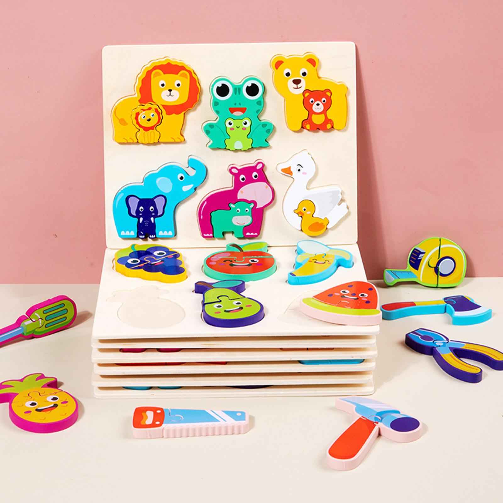Wooden Jigsaw Puzzle Games Developmental Games for Age 4+ Years Old Toddlers Traffic