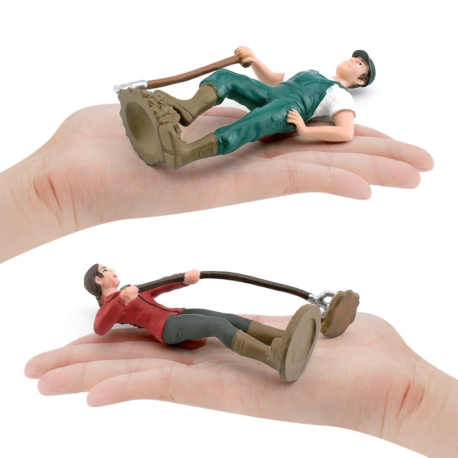 3xFarmer People Figures Realistic Farm Keeper Figurines for Reward Gift man farmer