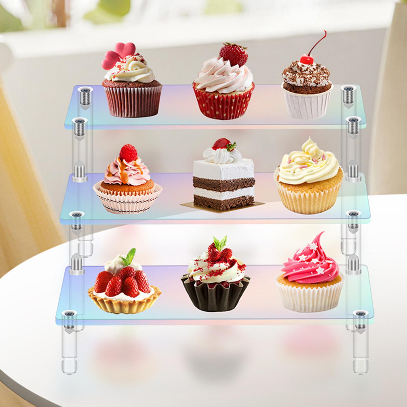 Acrylic Riser Display Shelf Clear Acrylic Showcase for Candy Dessert Figures four layer