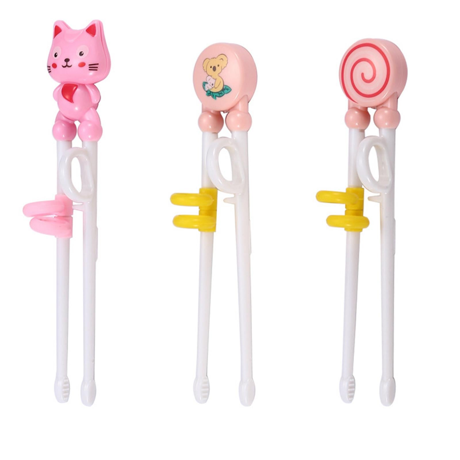 3xChild Eating Training Helper Chopsticks Easy to Use Baby Learn Chopsticks Pink Lollipop