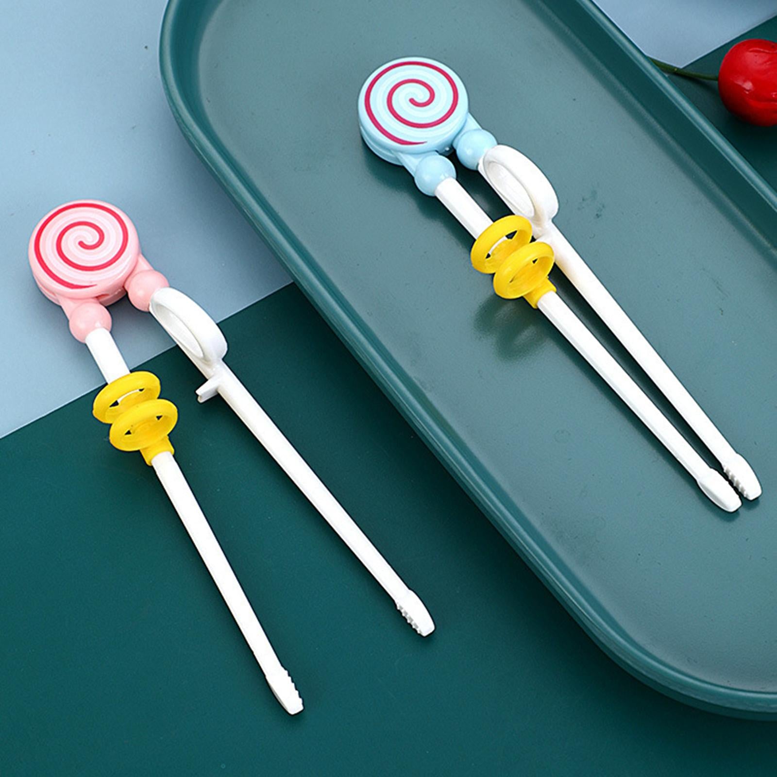 3xChild Eating Training Helper Chopsticks Easy to Use Baby Learn Chopsticks Pink Lollipop