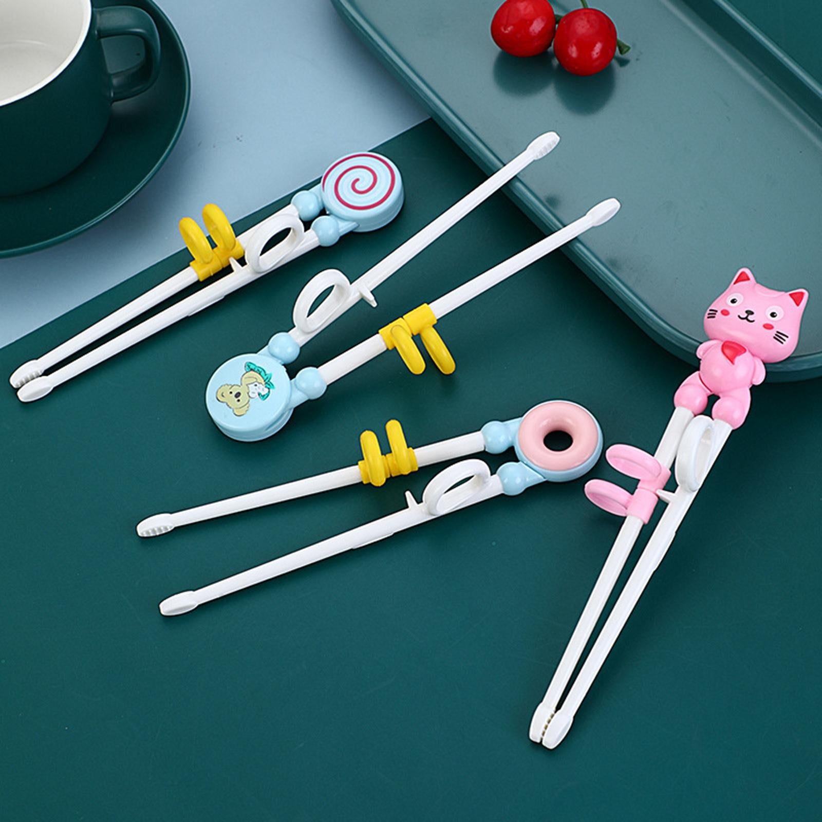 4xChild Eating Training Helper Chopsticks Easy to Use Baby Learn Chopsticks Pink Lollipop