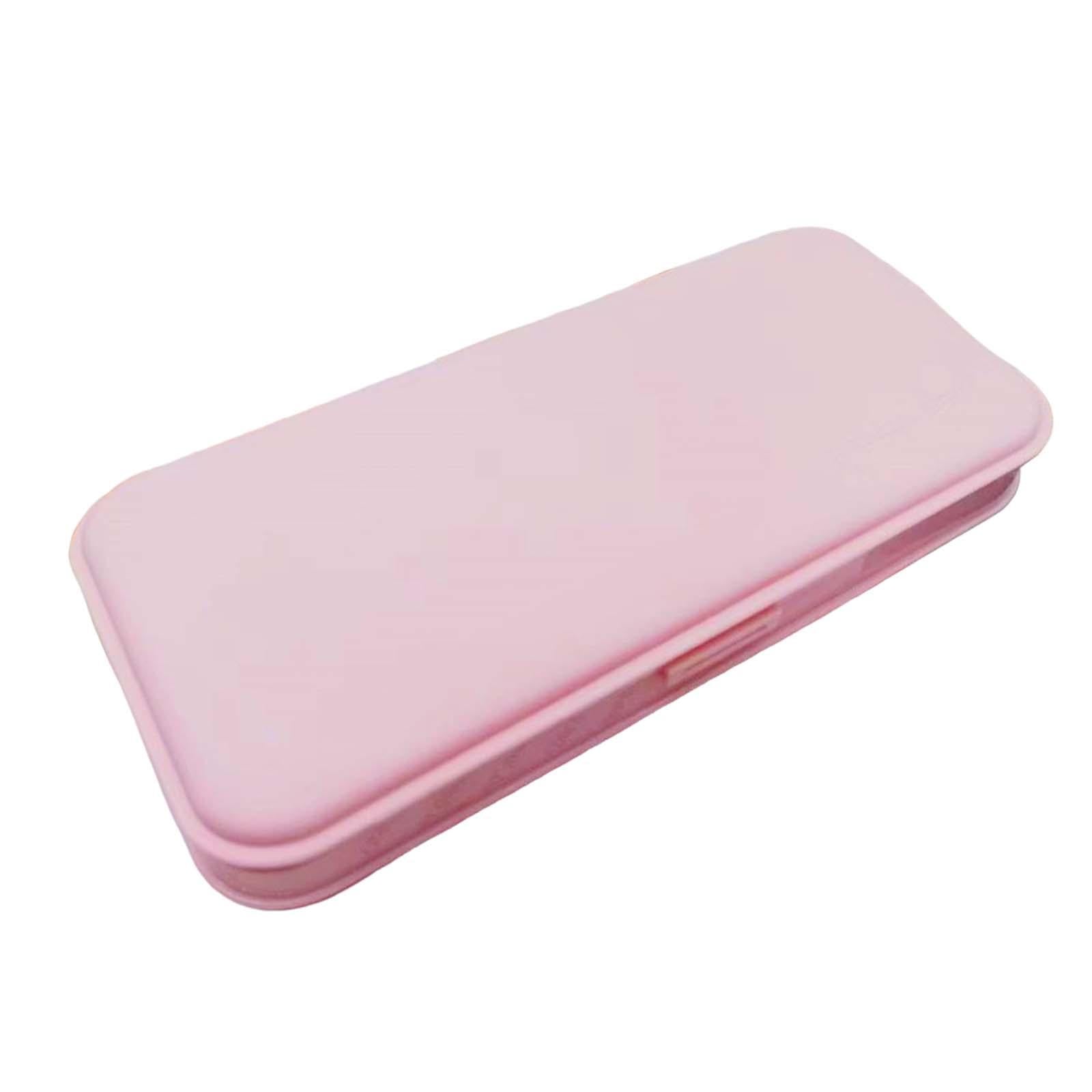 Pencil Box Multifunctional School Office Supplies Lightweight Large Capacity Pink