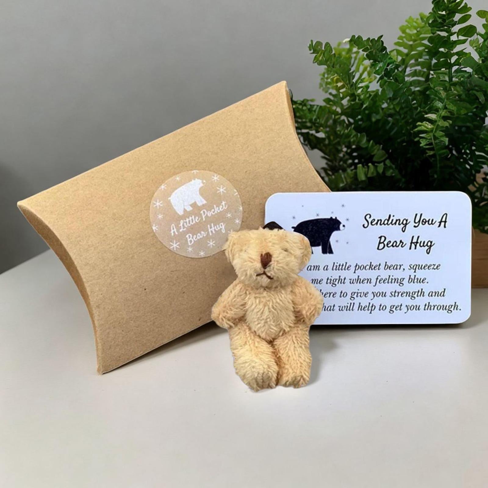 Little Pocket Bears Hug Tiny Stuffed Animals Bear for Birthday Graduation Light Brown