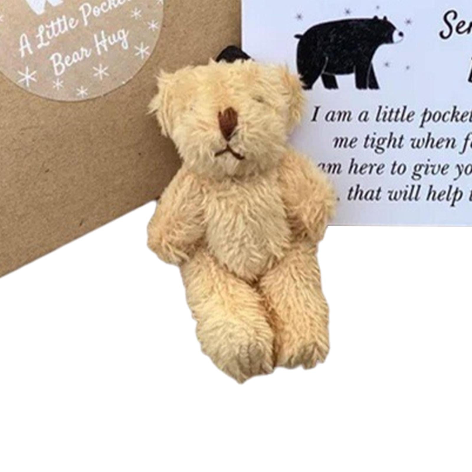 Little Pocket Bears Hug Tiny Stuffed Animals Bear for Birthday Graduation Light Brown
