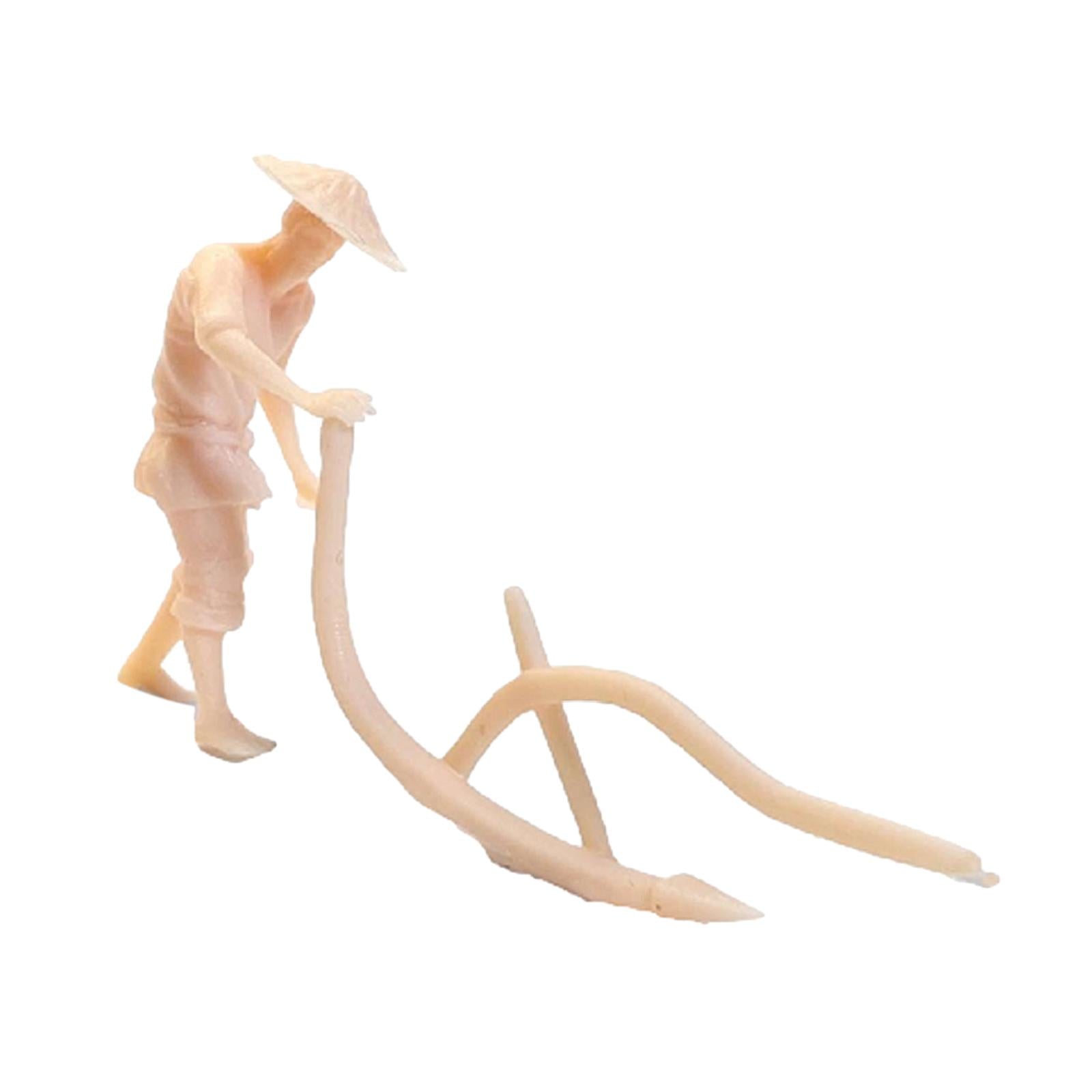 1:64 Figure Model Unpainted Scenes Tiny People for Sand Table Layout Diorama Farmer