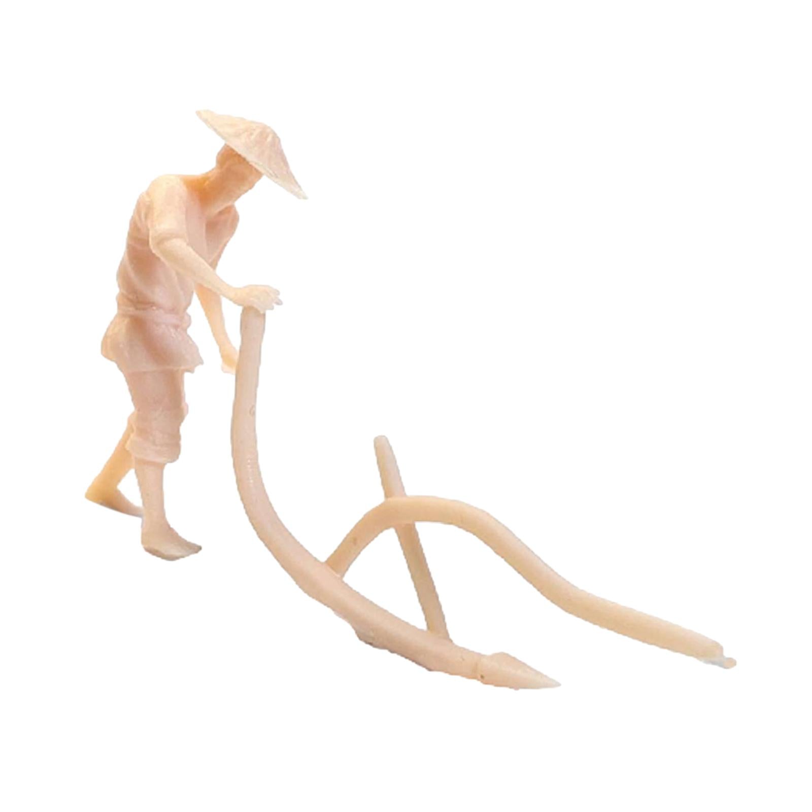1:64 Figure Model Unpainted Scenes Tiny People for Sand Table Layout Diorama Farmer