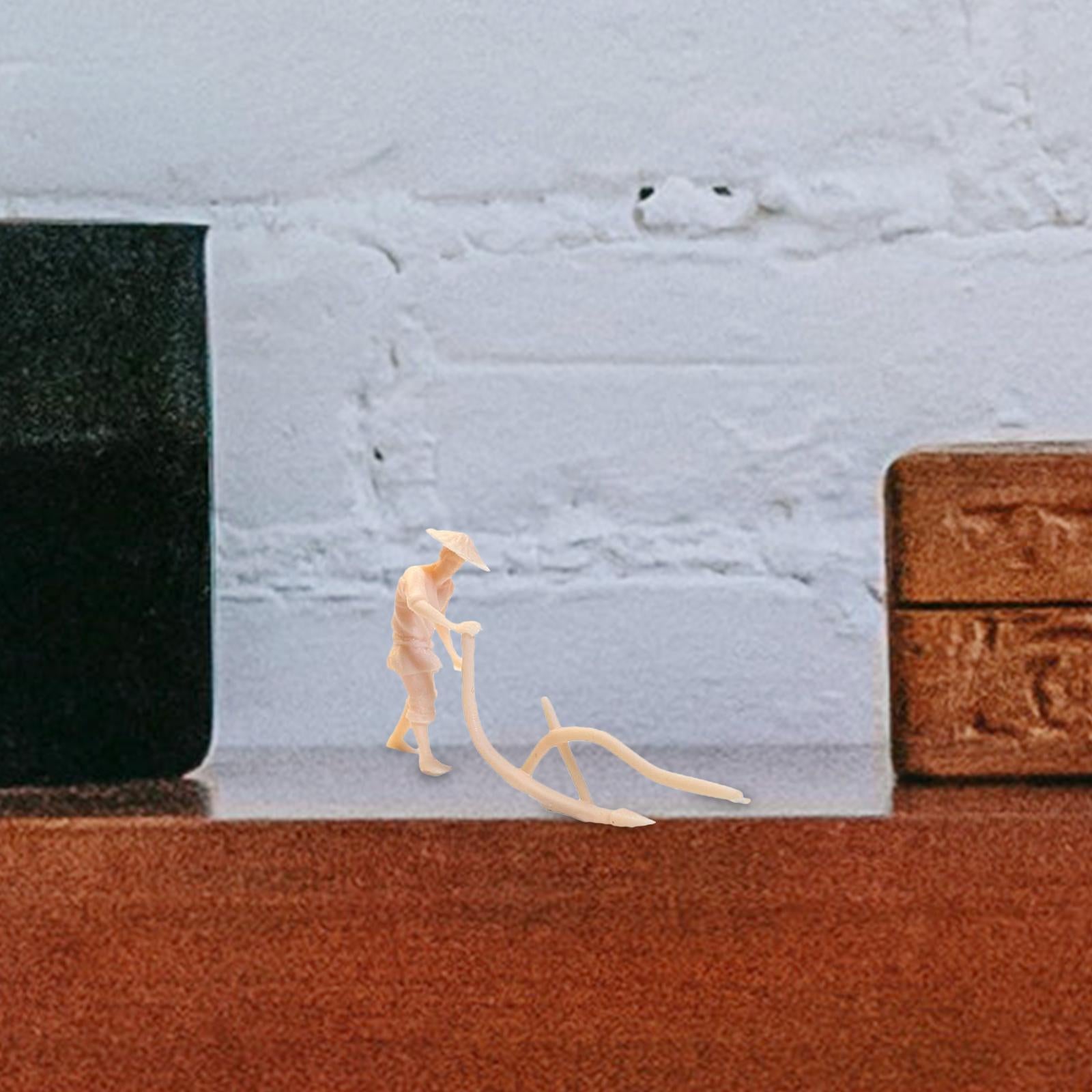 1:64 Figure Model Unpainted Scenes Tiny People for Sand Table Layout Diorama Farmer