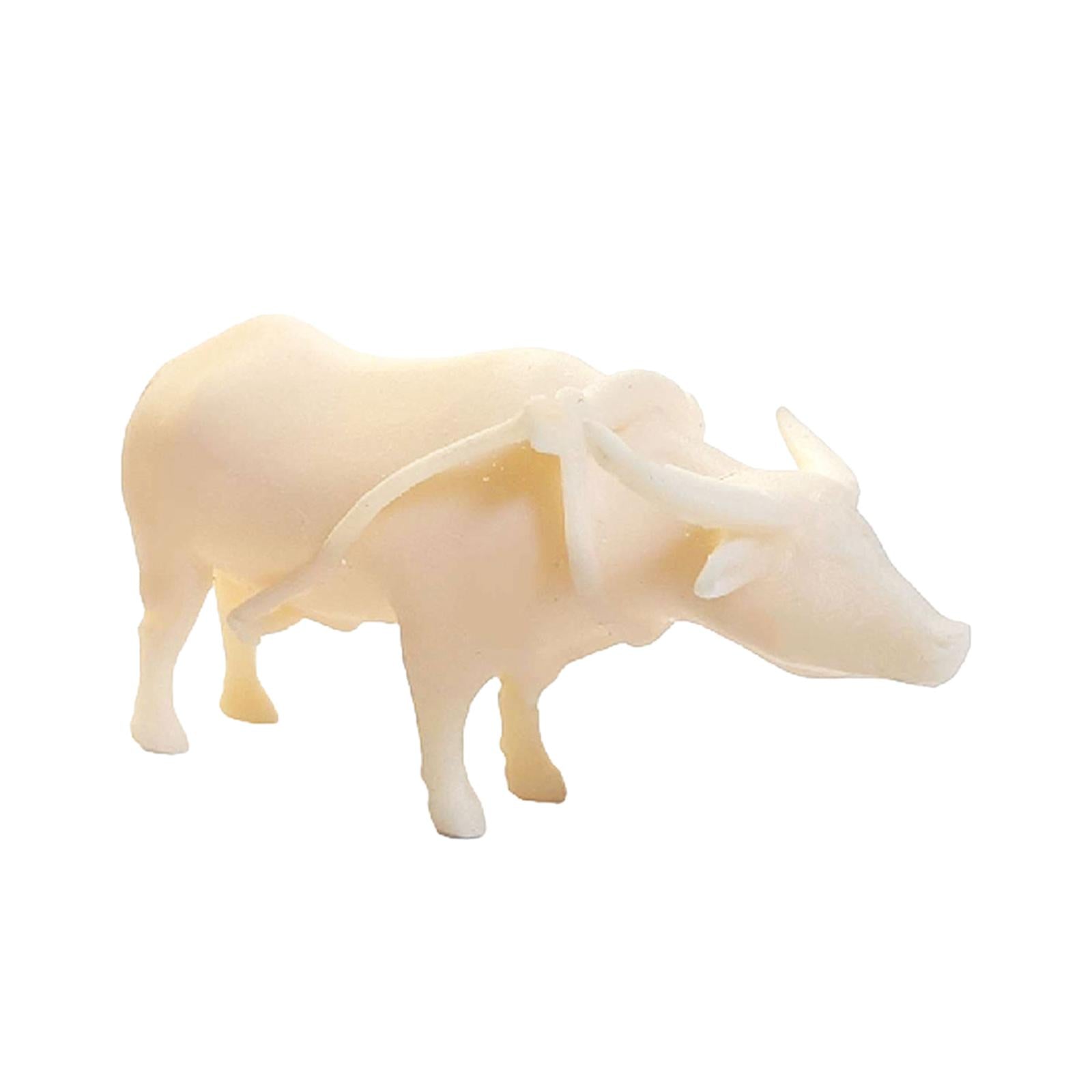 1:64 Figure Model Unpainted Scenes Tiny People for Sand Table Layout Diorama Cow