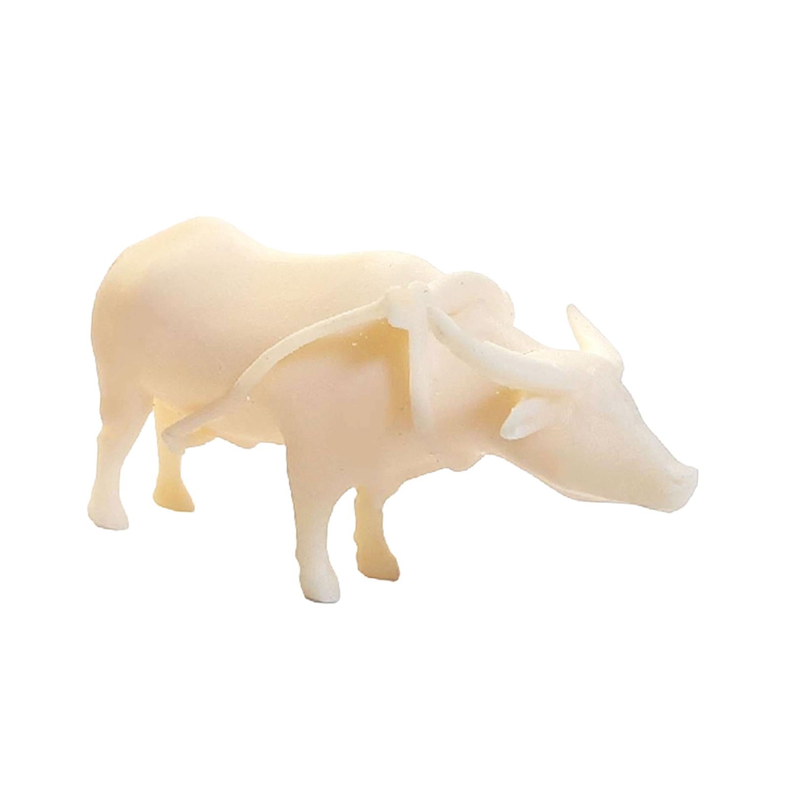 1:64 Figure Model Unpainted Scenes Tiny People for Sand Table Layout Diorama Cow