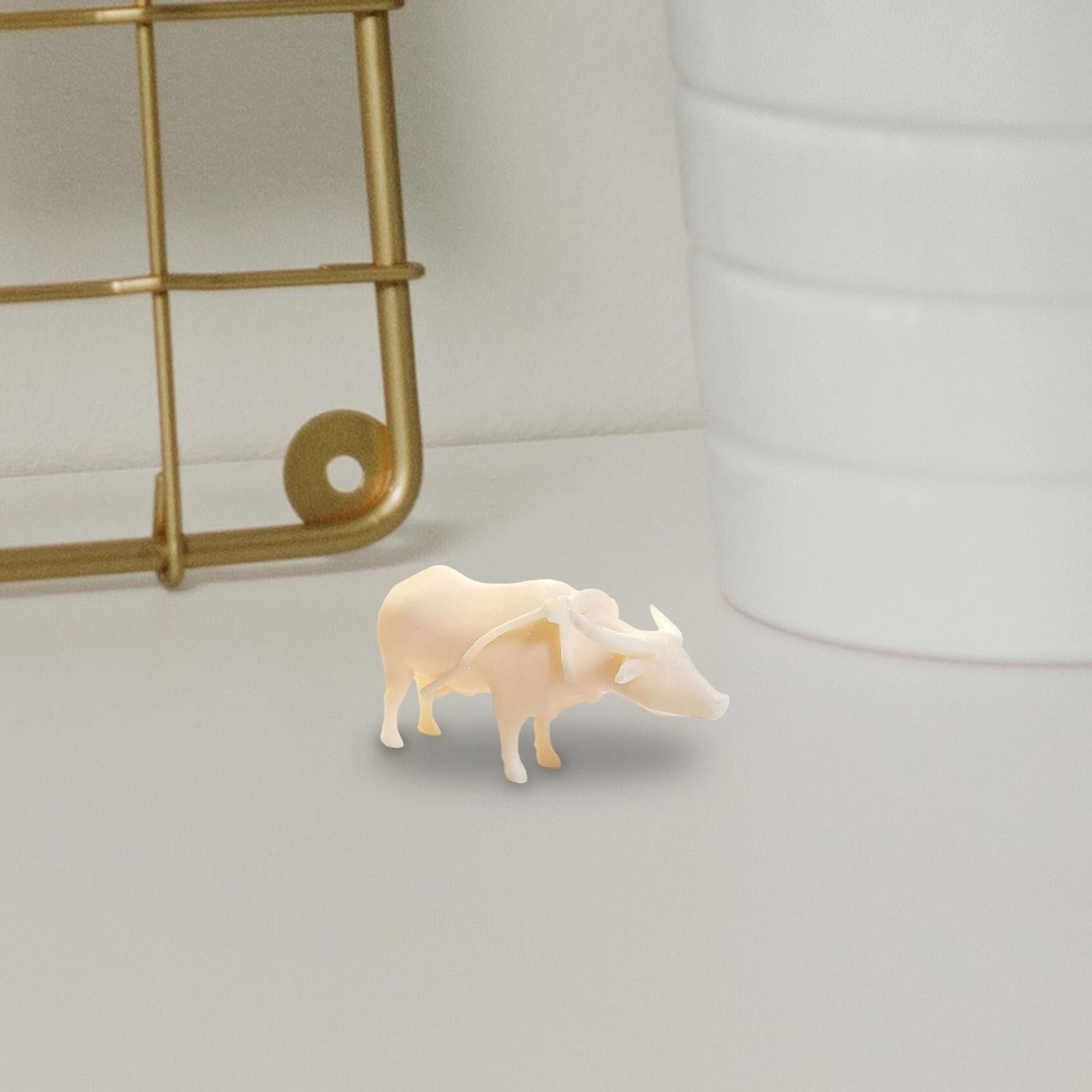 1:64 Figure Model Unpainted Scenes Tiny People for Sand Table Layout Diorama Cow