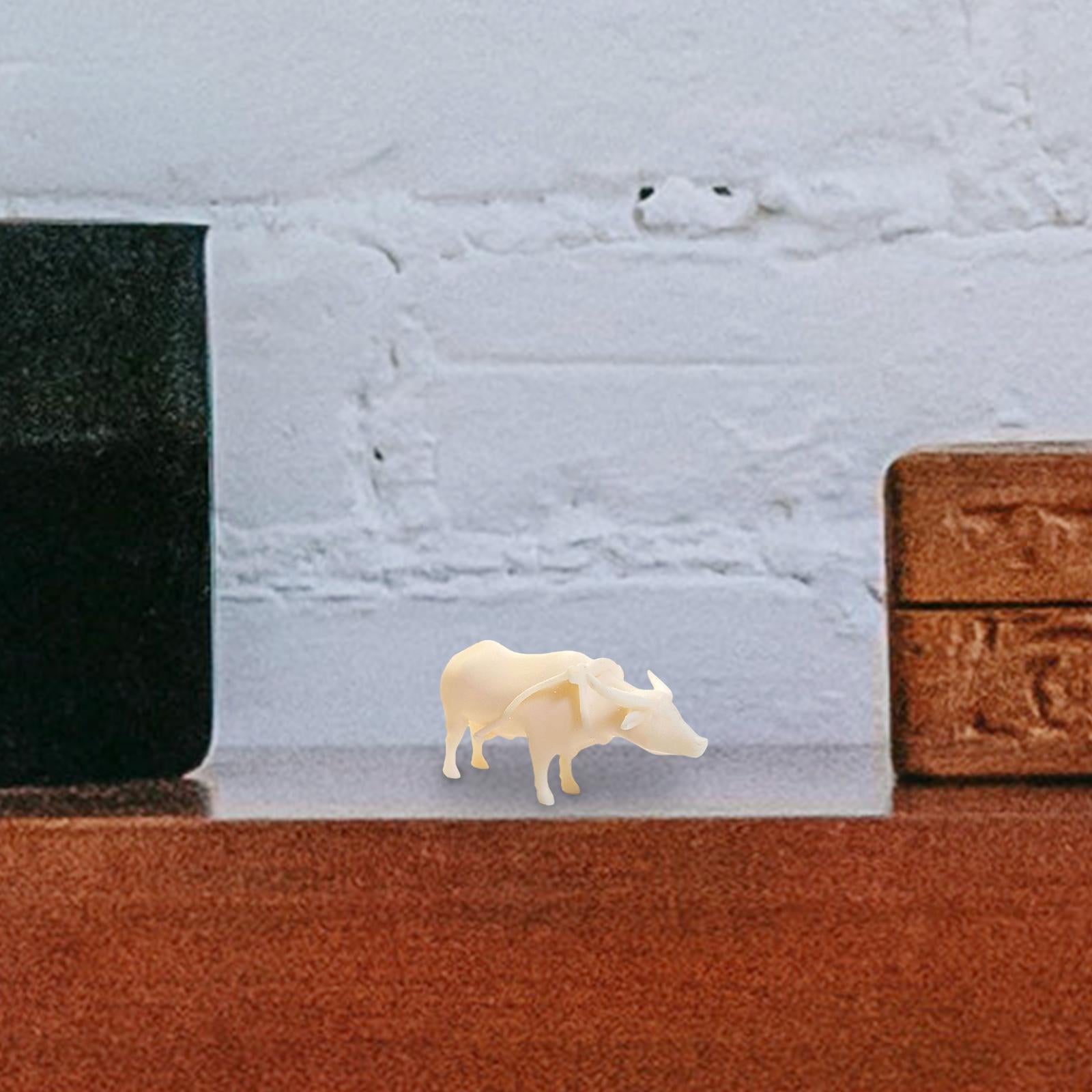 1:64 Figure Model Unpainted Scenes Tiny People for Sand Table Layout Diorama Cow