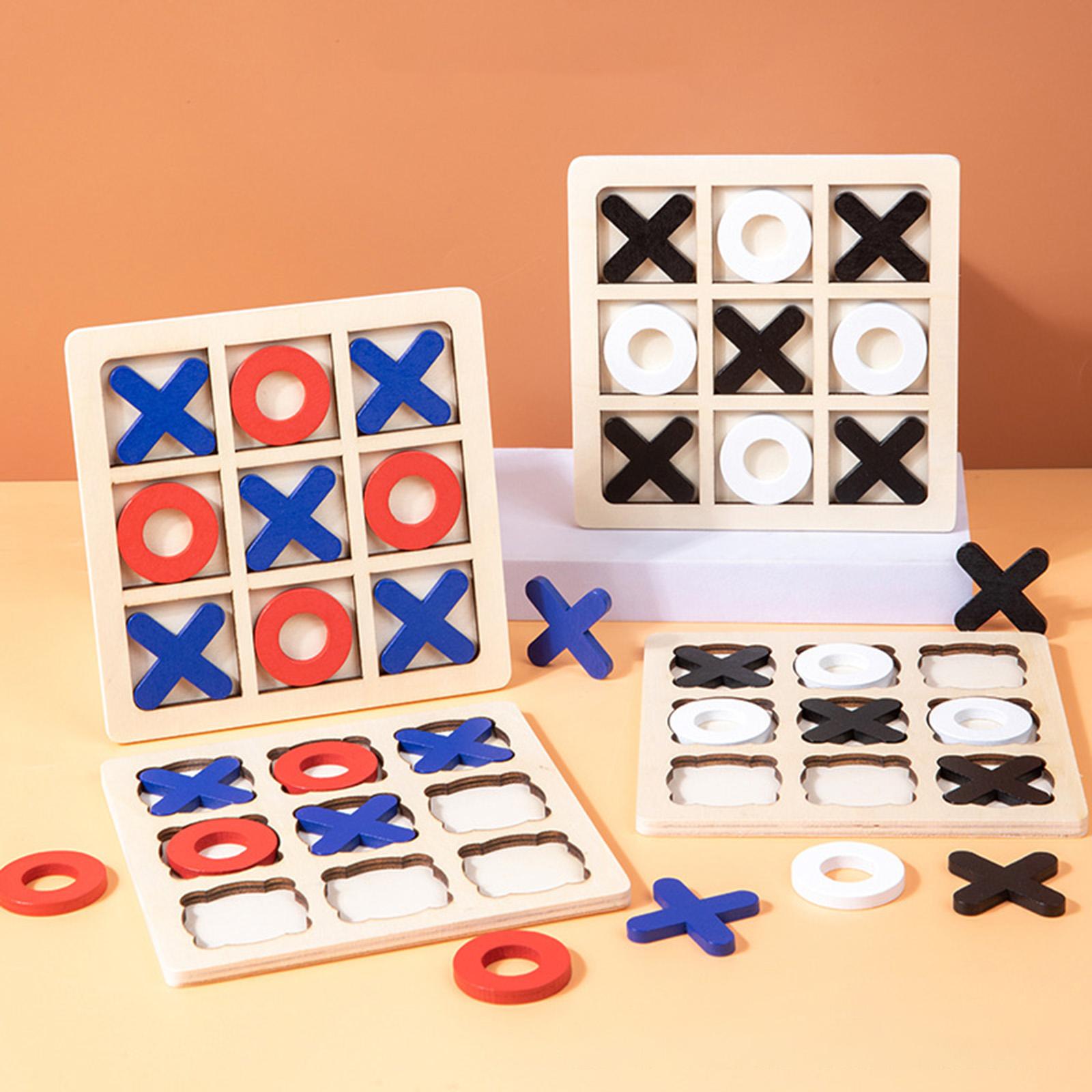 3xWooden Tic TAC Toe Classic Leisure Intelligent Party Favors Educational Toys Style A