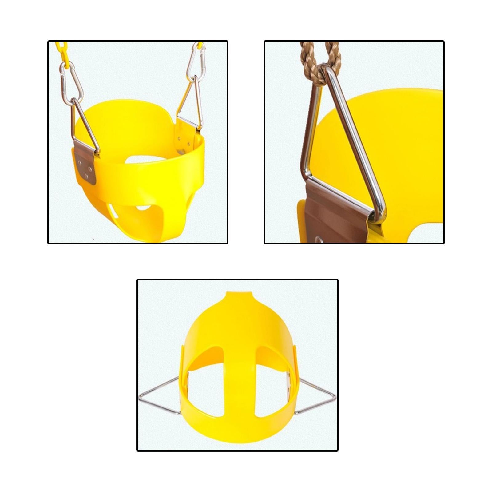 Swing Seat Swing Sets with Hooks High Back Bucket Swing for Tree Indoor Yard yellow