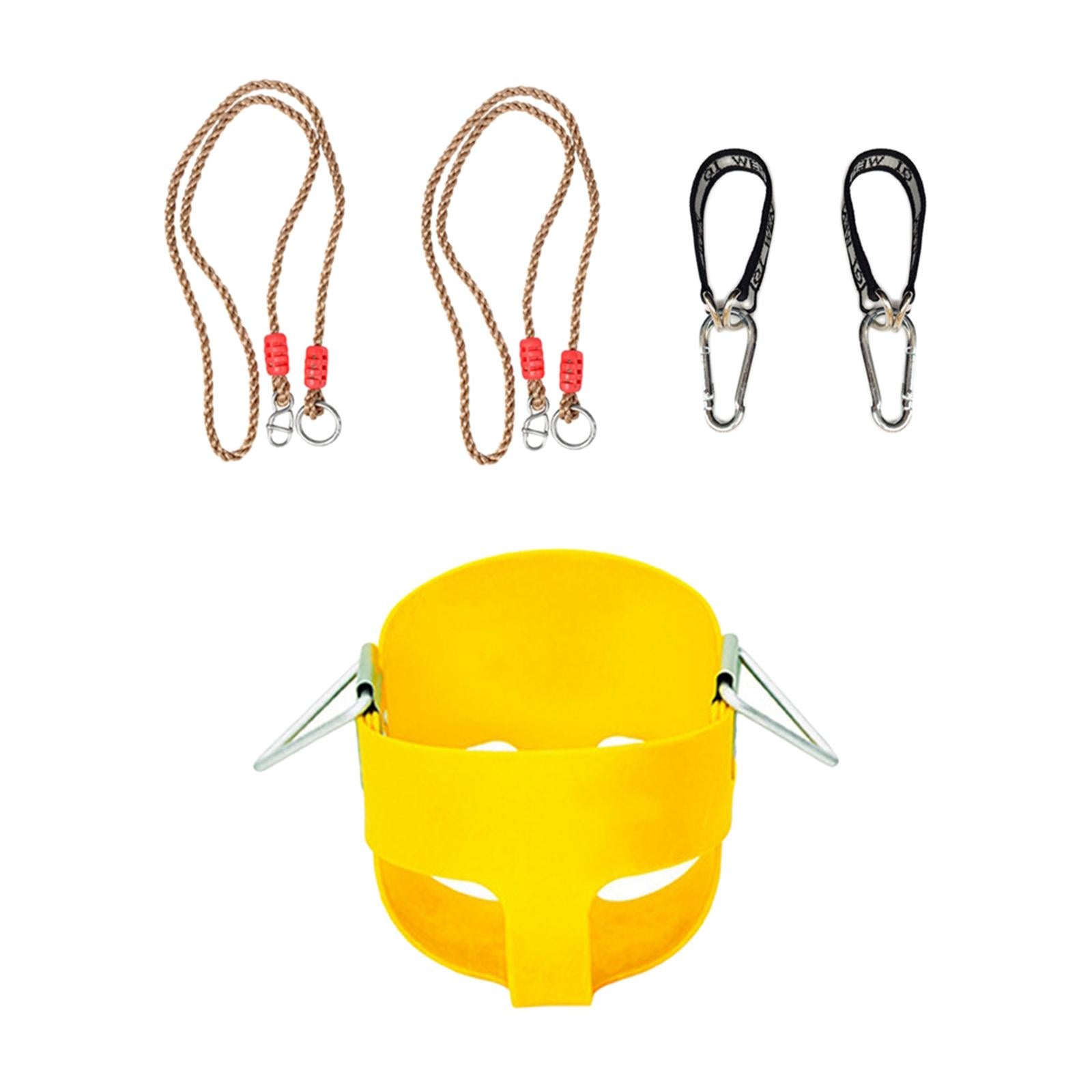 Swing Seat Swing Sets with Hooks High Back Bucket Swing for Tree Indoor Yard yellow