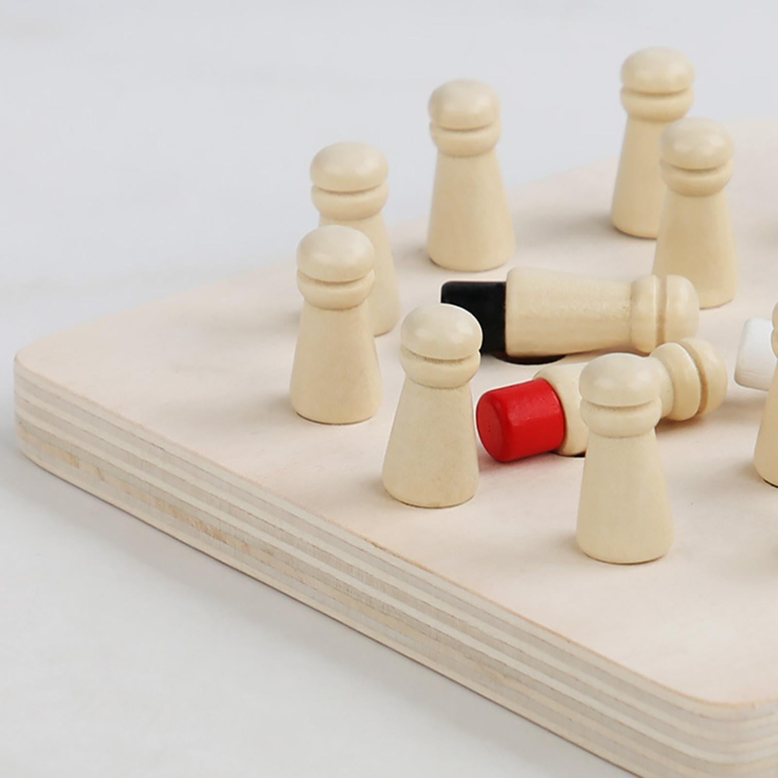 Wooden Memory Chess Game Color Memory Matching Game for Toddlers Kids Adults