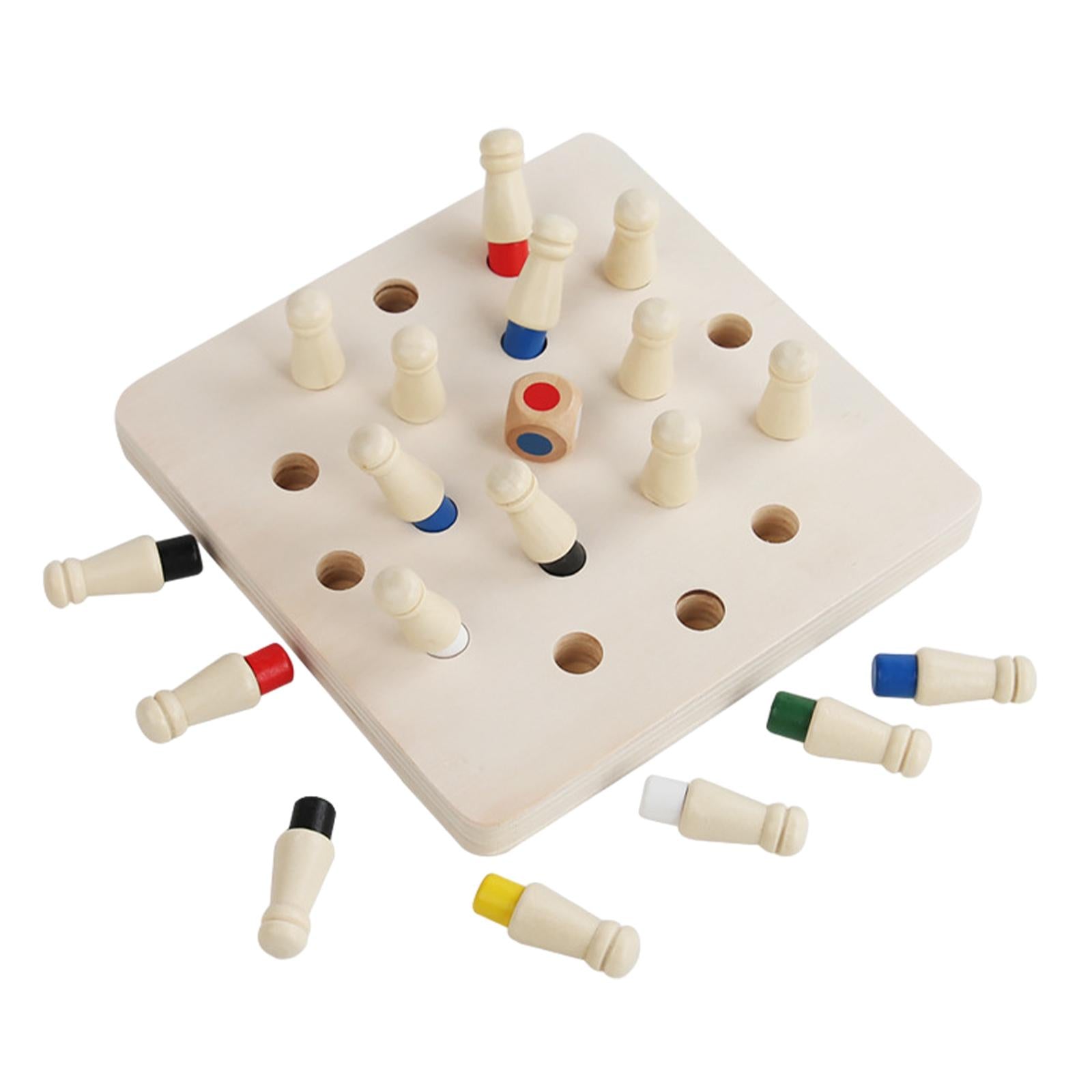 Wooden Memory Chess Game Color Memory Matching Game for Toddlers Kids Adults