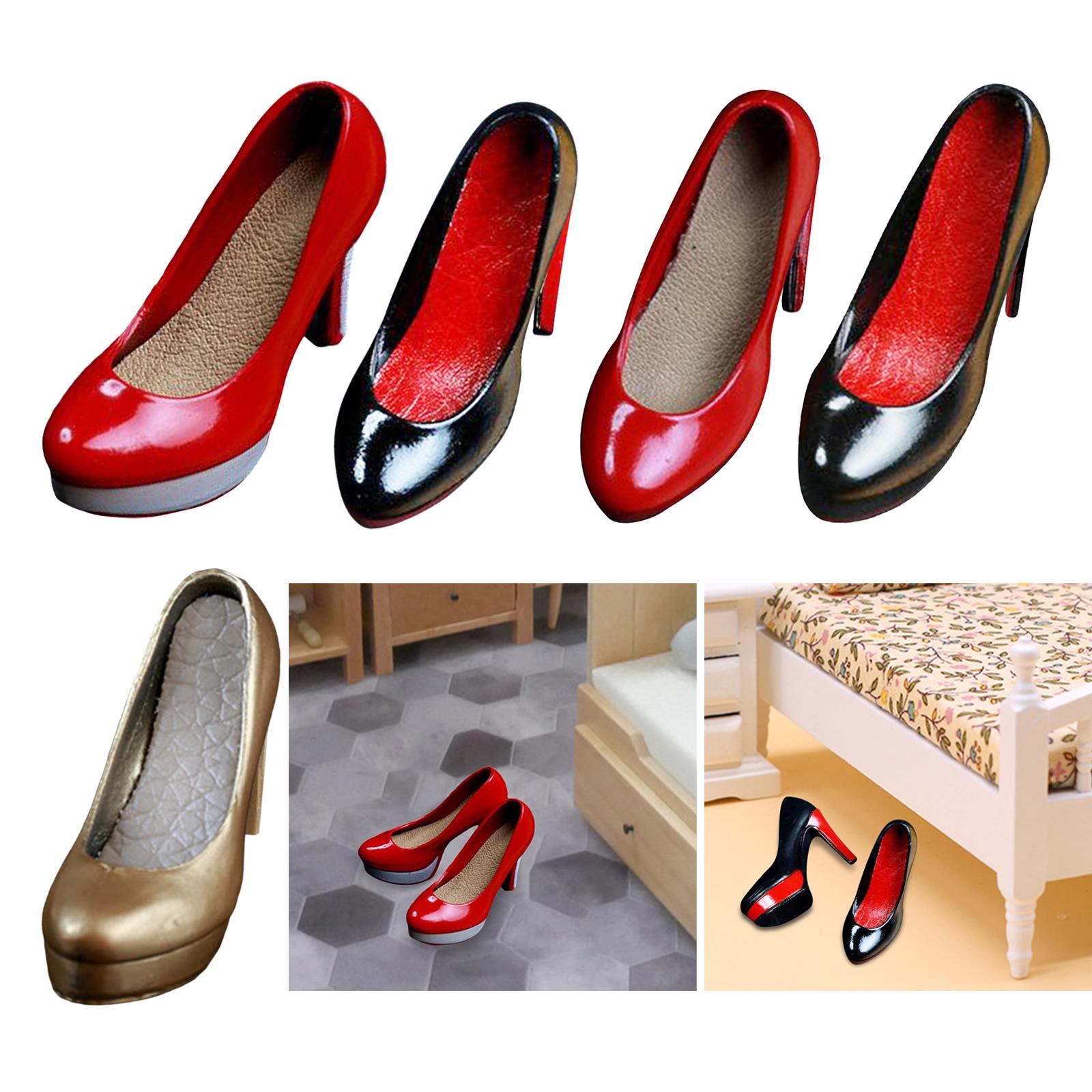 1:6 Scale Women's High Heel Shoes Simulated Heeled for 12inch Female Figures gold