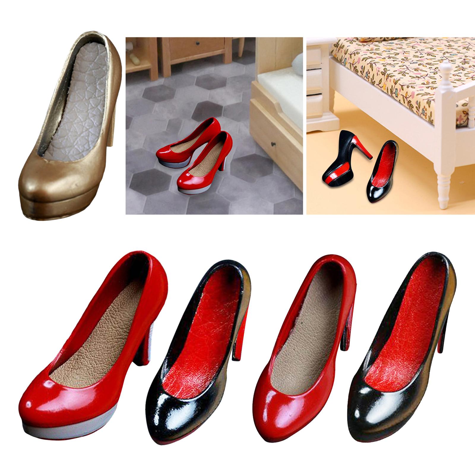 1:6 Scale Women's High Heel Shoes Simulated Heeled for 12inch Female Figures gold