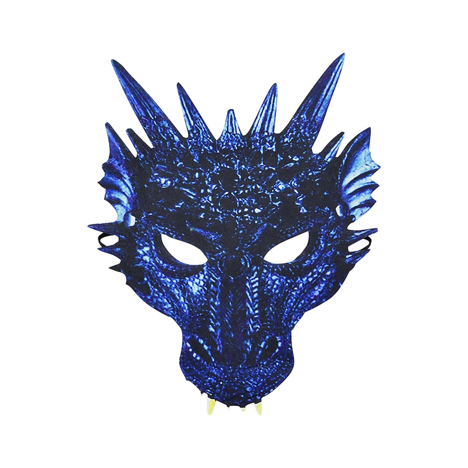 Blue Dragon Face Mask Halloween Cosplay Mask for Carnival Stage Performances