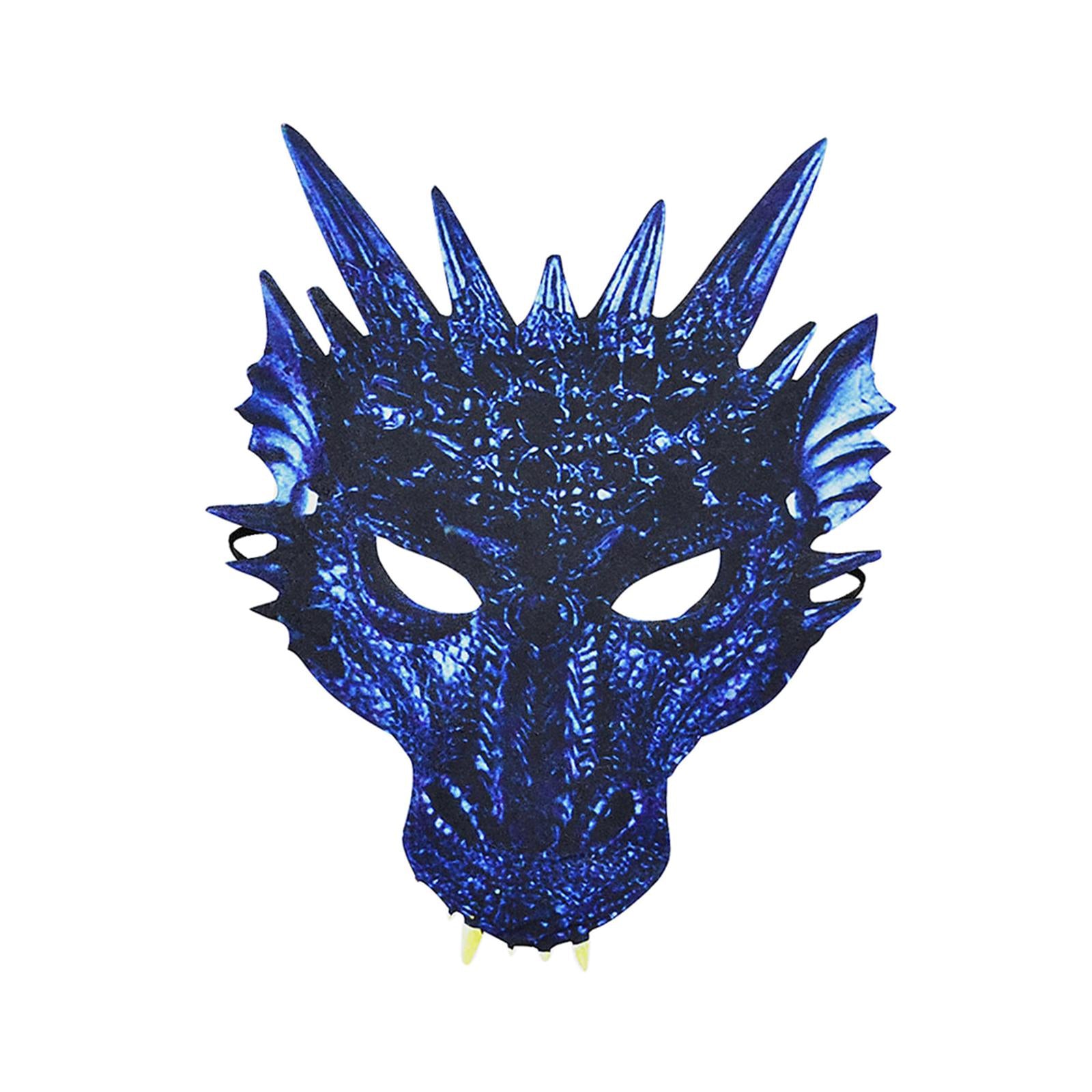 Blue Dragon Face Mask Halloween Cosplay Mask for Carnival Stage Performances