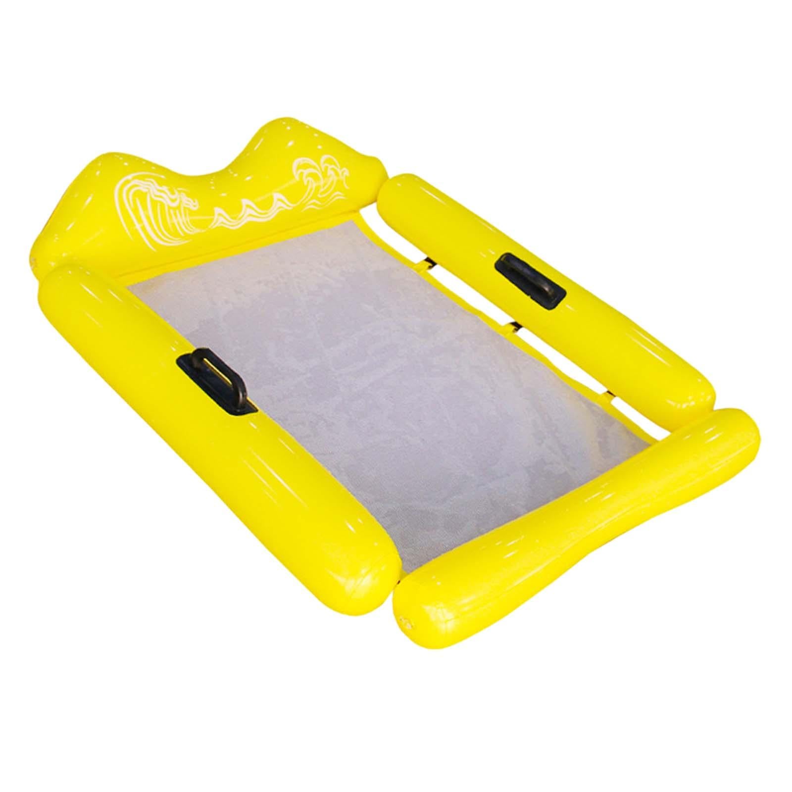 Inflatable Pool Float Indoor Outdoor Water Sports Adults Pool Floats Lounger Yellow