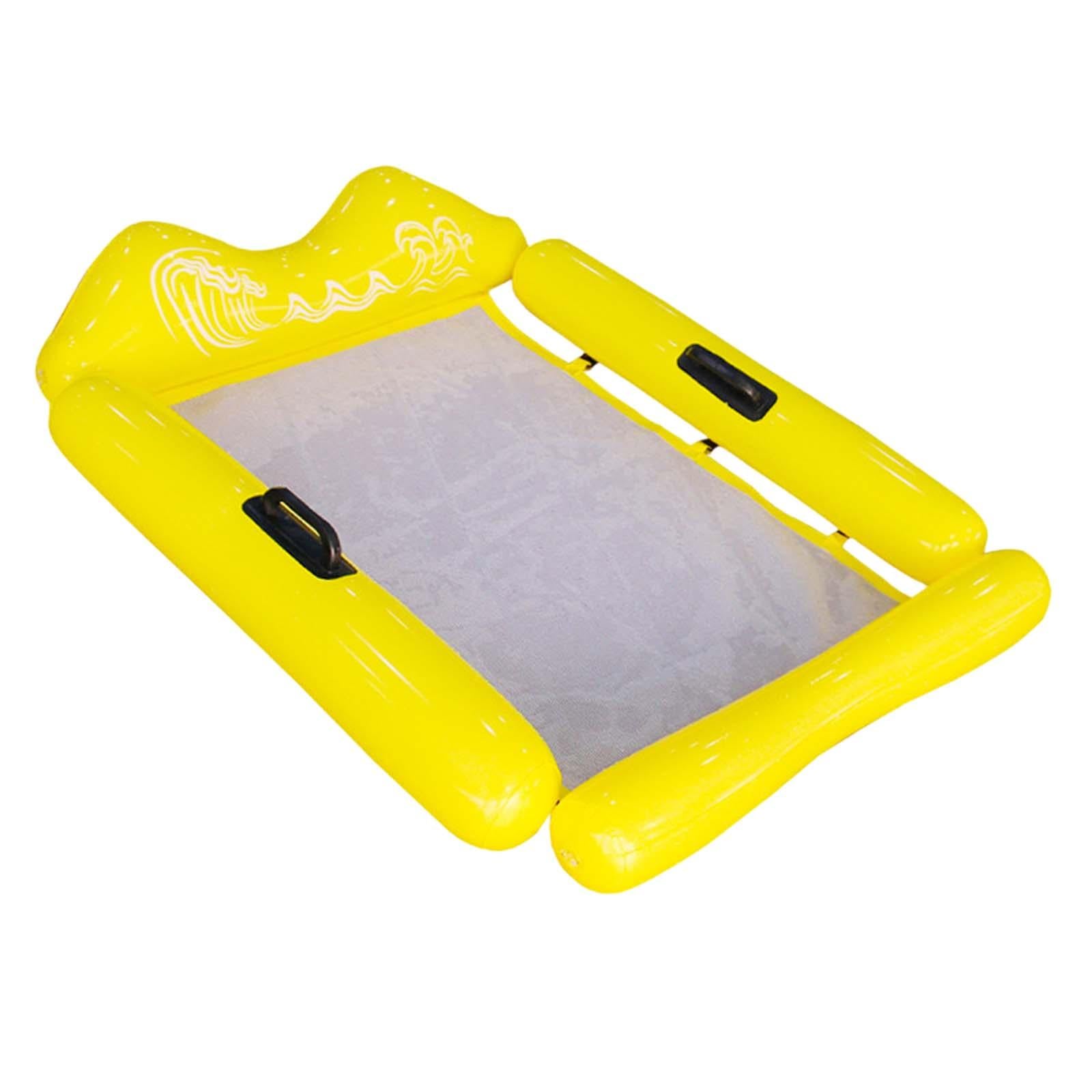 Inflatable Pool Float Indoor Outdoor Water Sports Adults Pool Floats Lounger Yellow