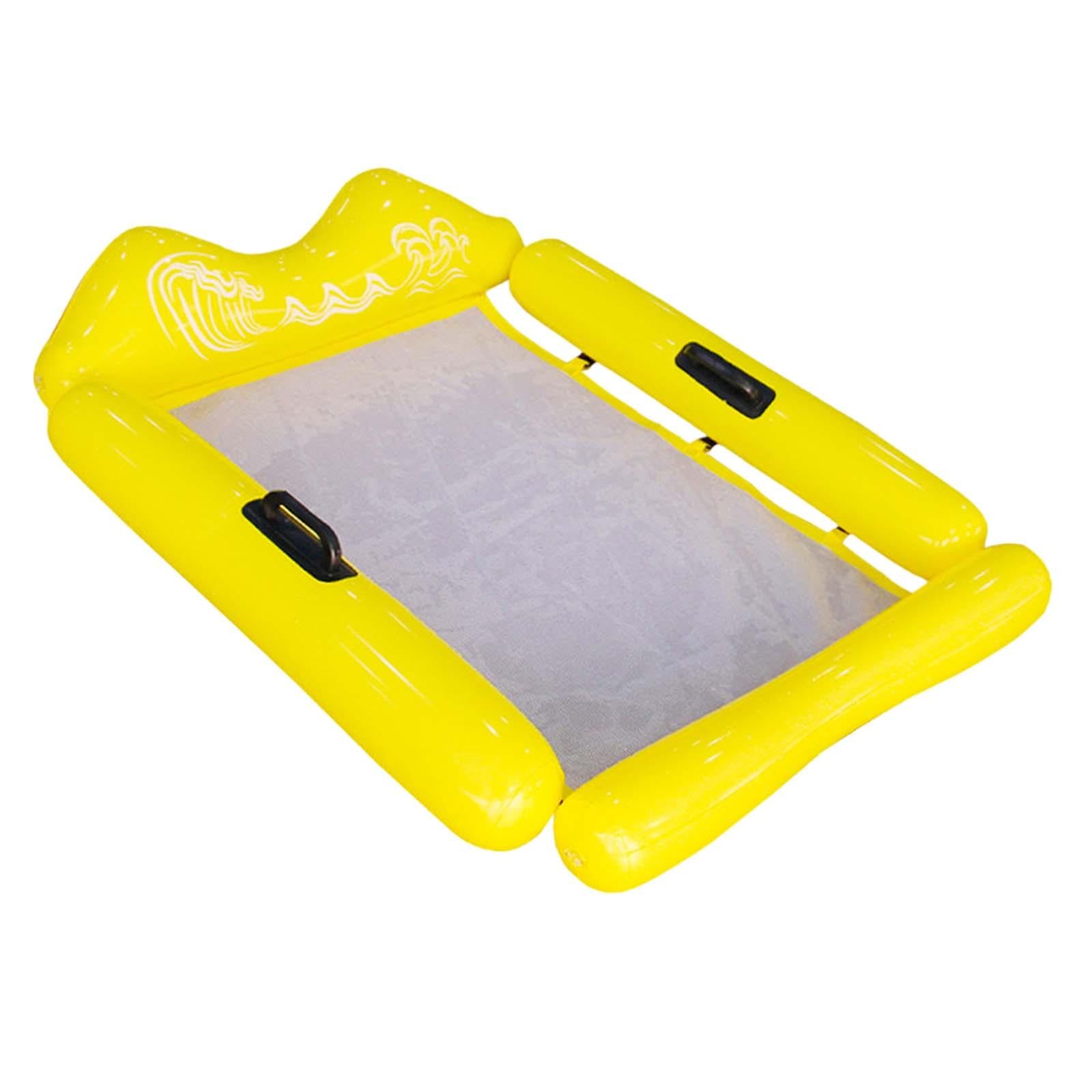 Inflatable Pool Float Indoor Outdoor Water Sports Adults Pool Floats Lounger Yellow