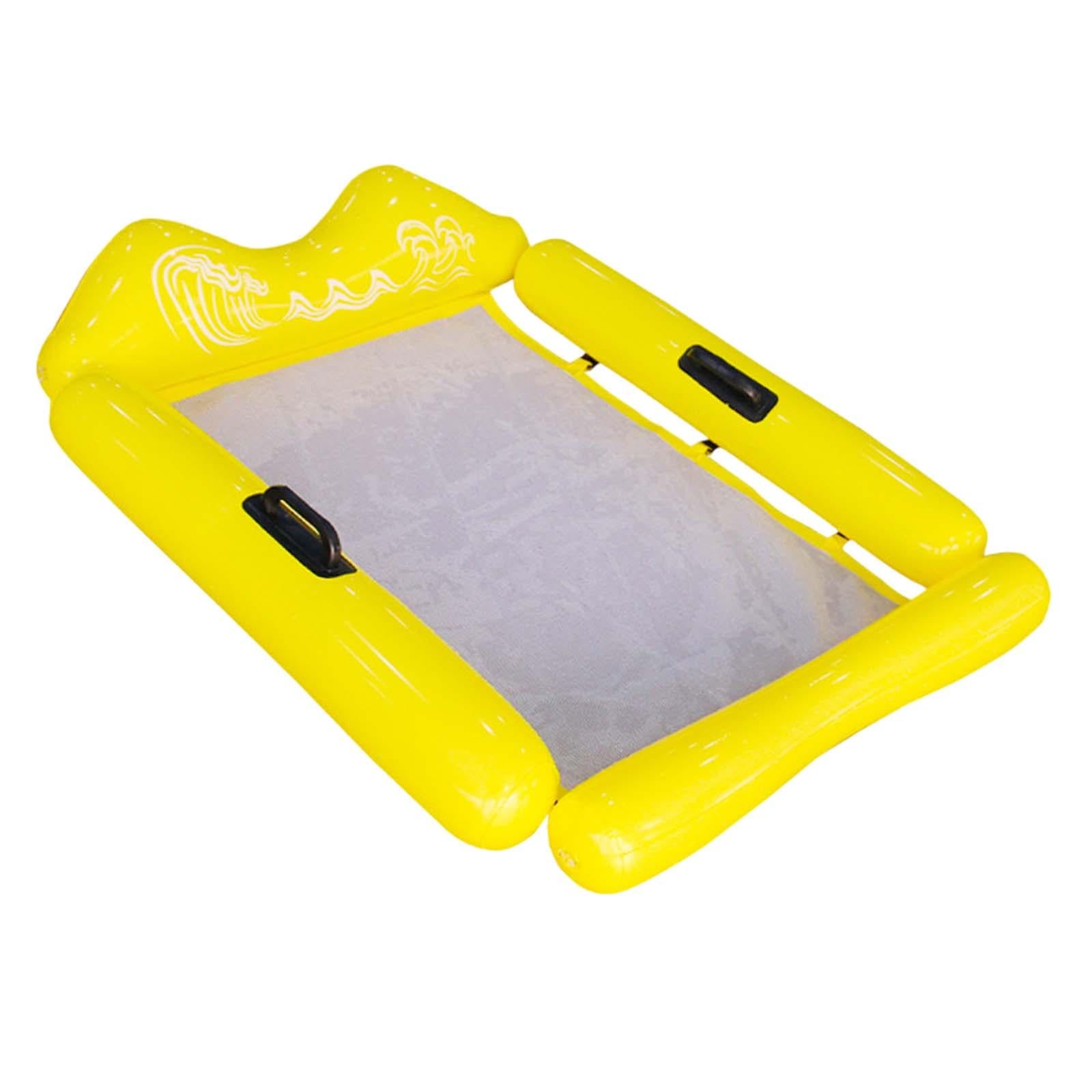 Inflatable Pool Float Indoor Outdoor Water Sports Adults Pool Floats Lounger Yellow