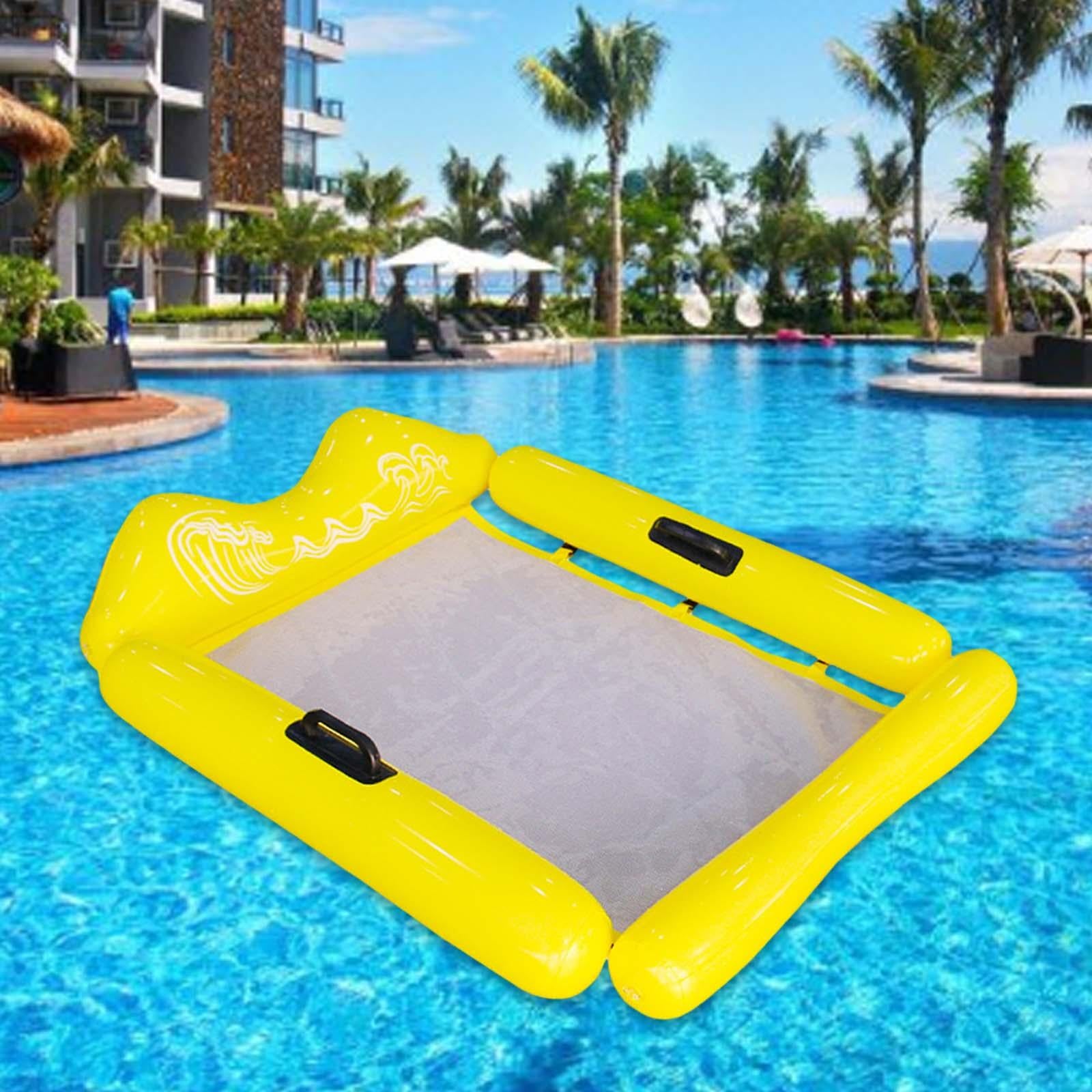 Inflatable Pool Float Indoor Outdoor Water Sports Adults Pool Floats Lounger Yellow