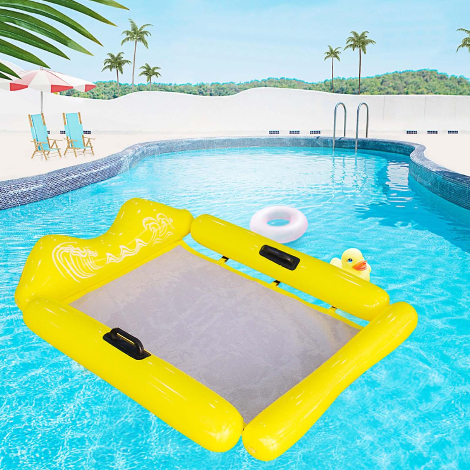Inflatable Pool Float Indoor Outdoor Water Sports Adults Pool Floats Lounger Yellow