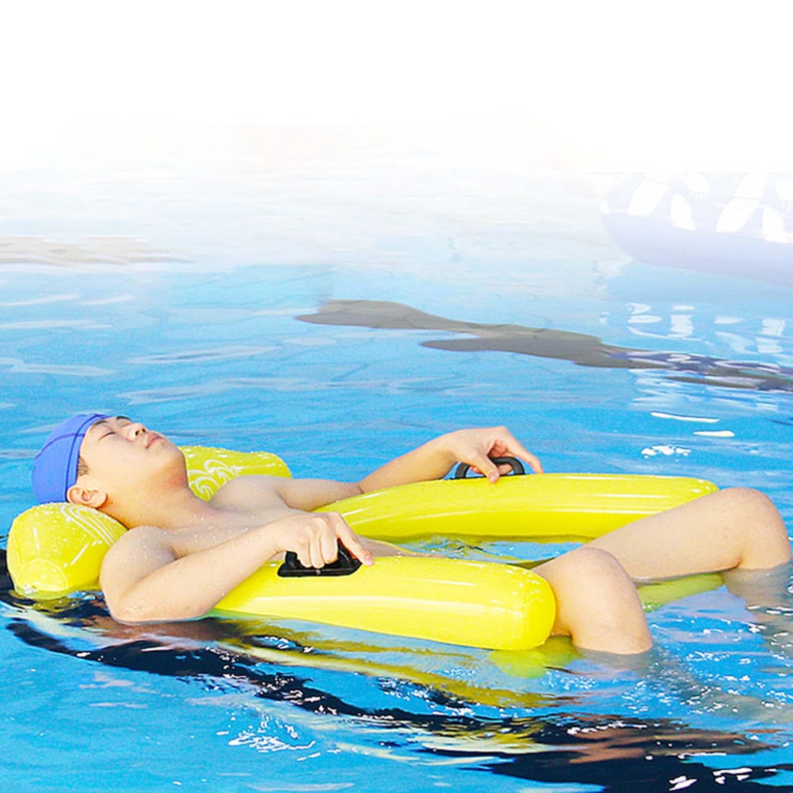 Inflatable Pool Float Indoor Outdoor Water Sports Adults Pool Floats Lounger Yellow