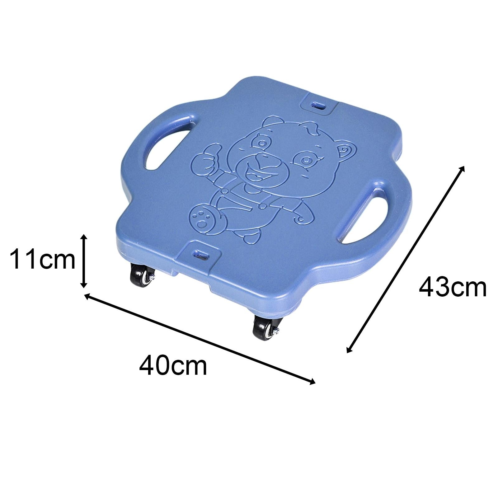 Sport Flat Scooter Portable Board for Basement Activitie Gym blue