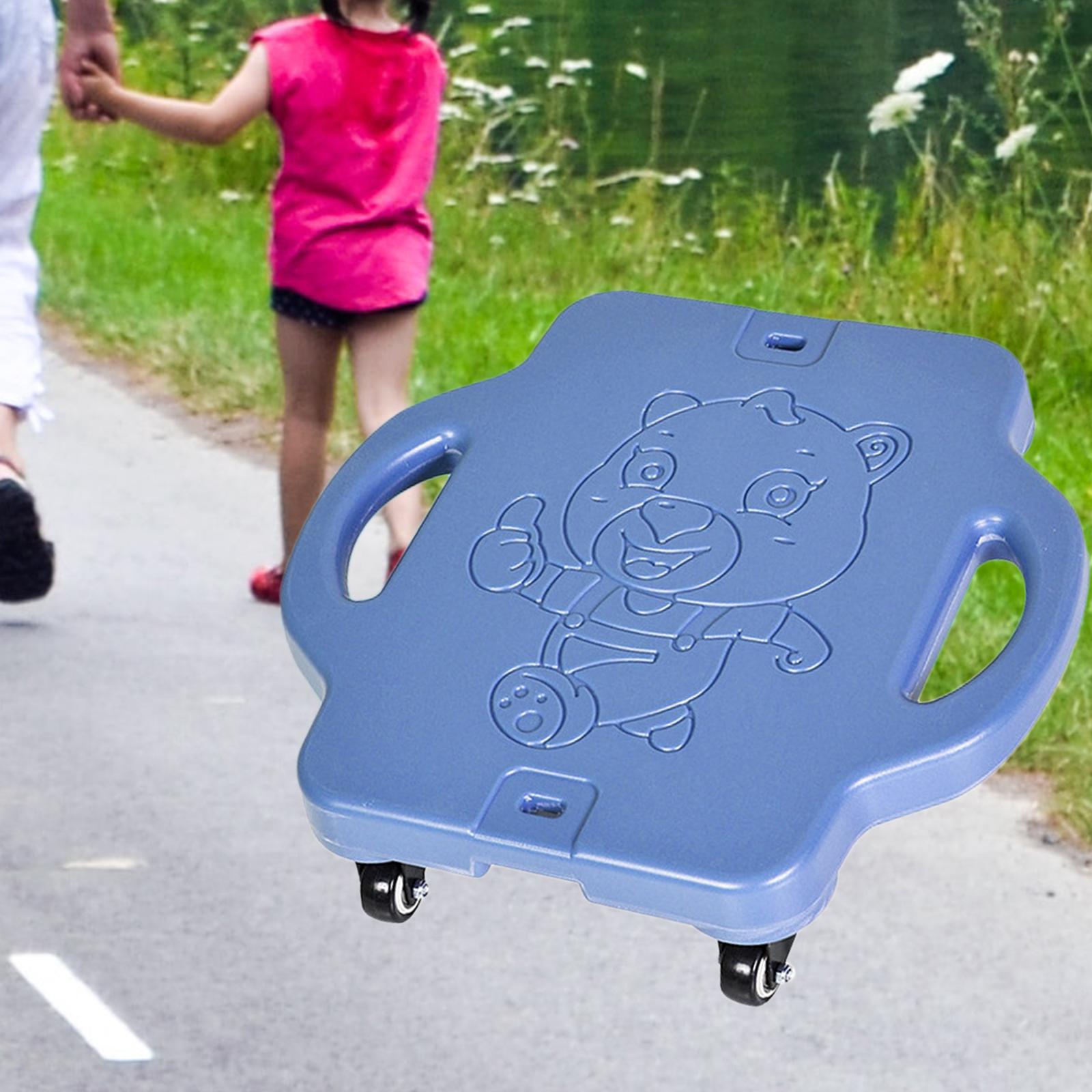 Sport Flat Scooter Portable Board for Basement Activitie Gym blue