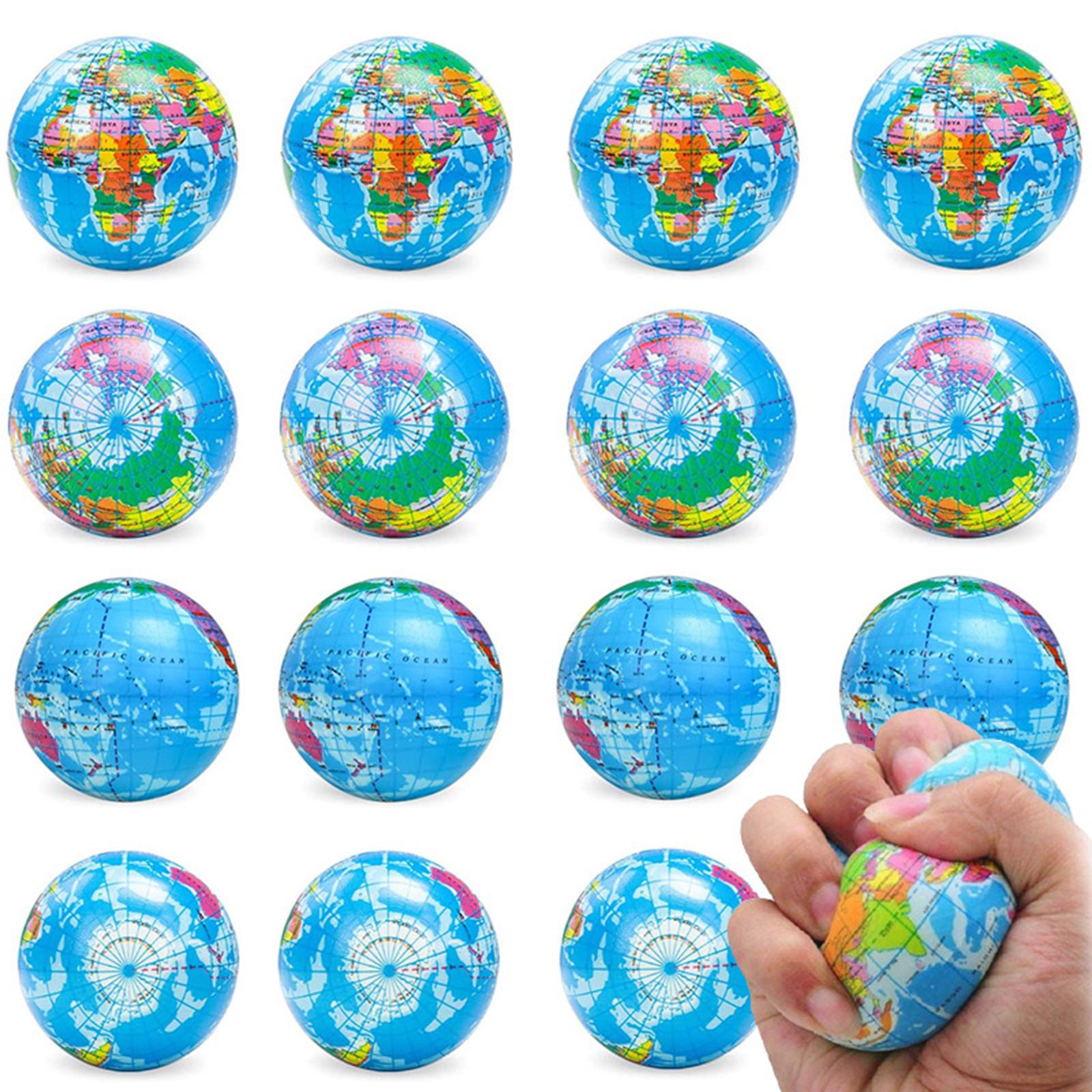4 Pieces Globe Squeeze Balls Earth Globe Squeeze Ball for Office Prizes