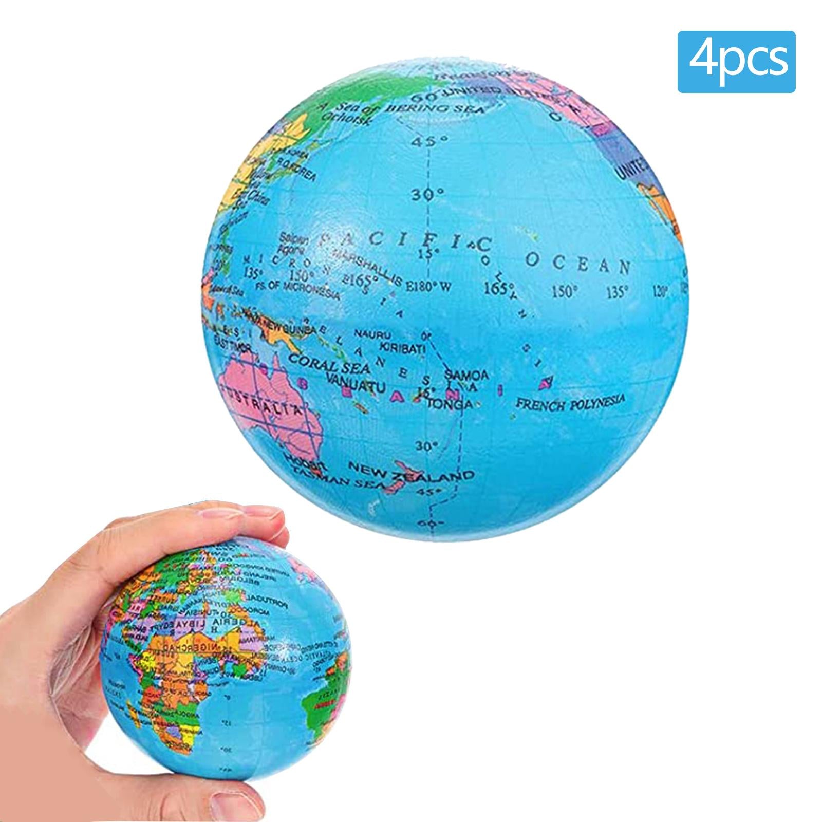 4 Pieces Globe Squeeze Balls Earth Globe Squeeze Ball for Office Prizes