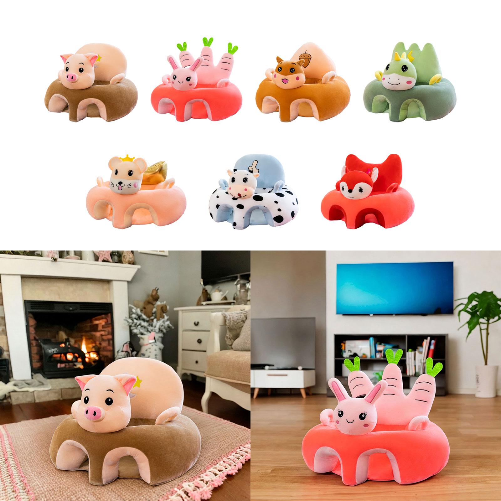 Cartoon Infant Support Seat Soft Learning Sitting Chairs for Boys Infant Gifts Pig
