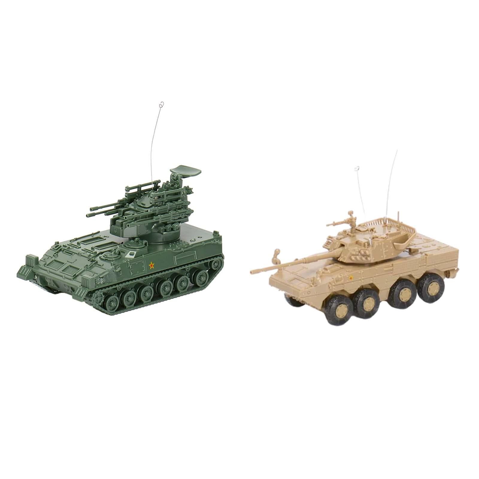 2x 1:72 Scale 4D Tank Model Tank Puzzle Toys for Table Scene Adults Children