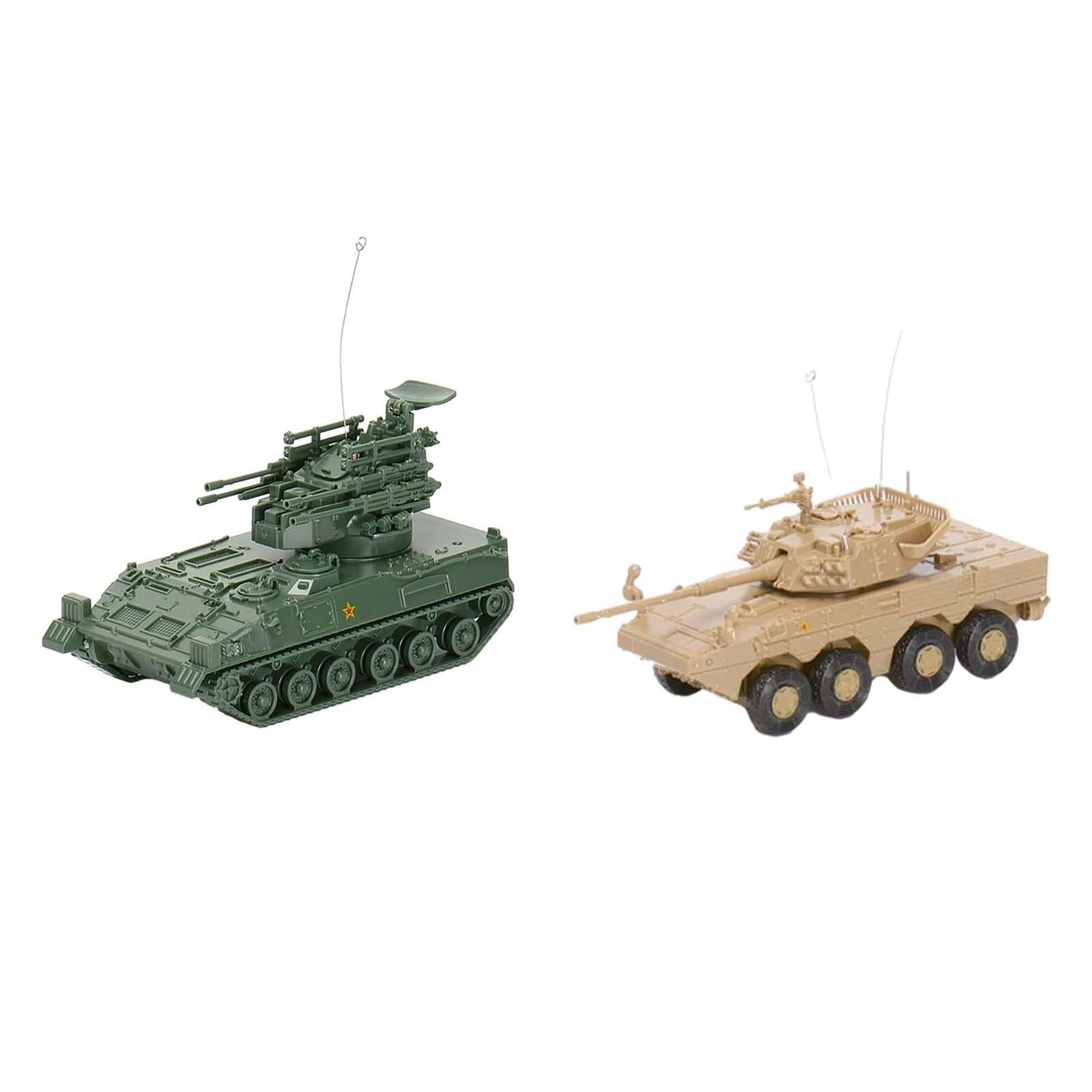 2x 1:72 Scale 4D Tank Model Tank Puzzle Toys for Table Scene Adults Children