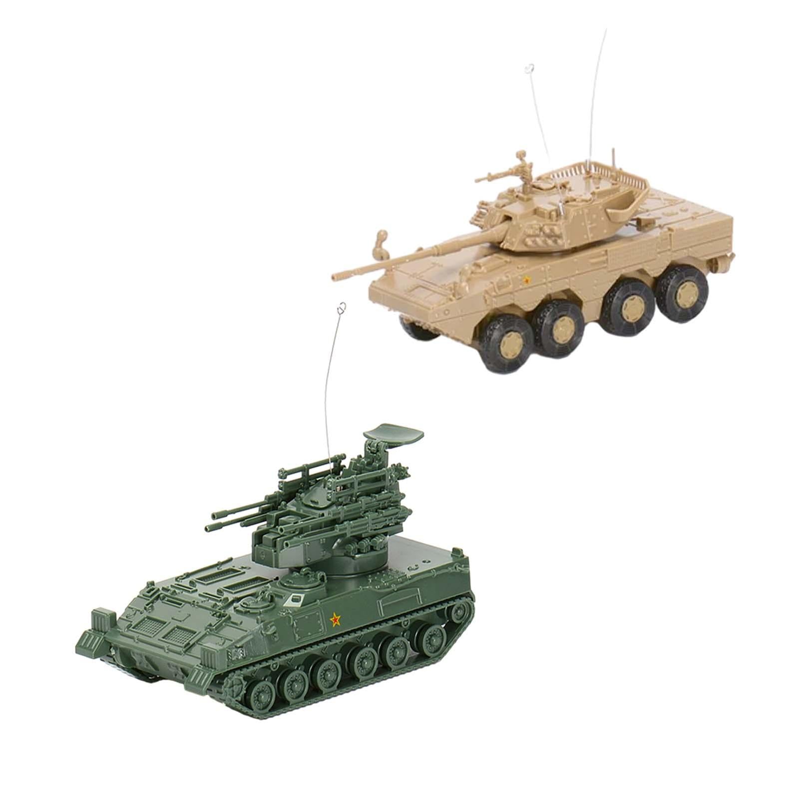 2x 1:72 Scale 4D Tank Model Tank Puzzle Toys for Table Scene Adults Children