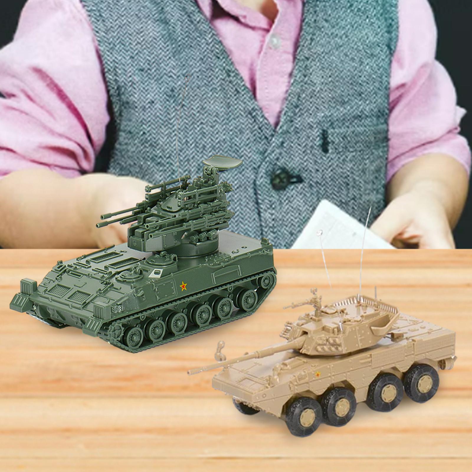 2x 1:72 Scale 4D Tank Model Tank Puzzle Toys for Table Scene Adults Children
