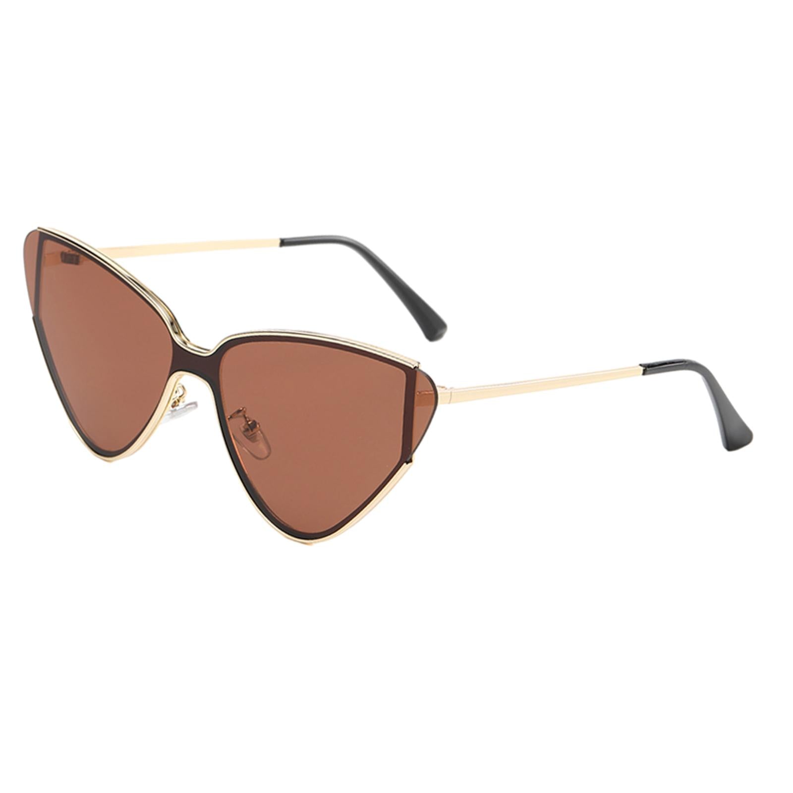 Retro Cat Eye Sunglasses Metal Frame Eyeglasses for Street Traveling Outdoor Coffee