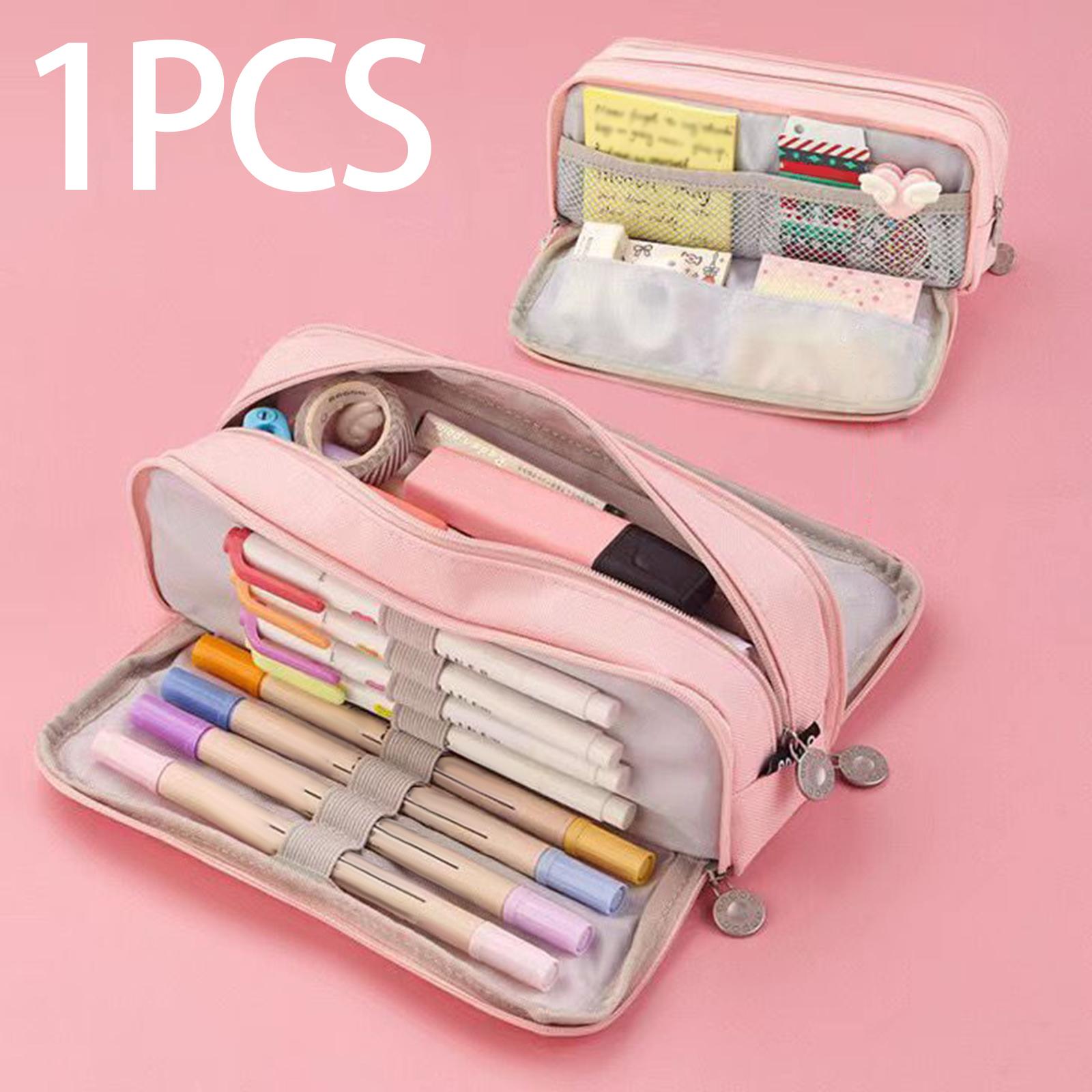 Pen Pouch Children Storage Portable School Kids Pencil Case Gift Pink