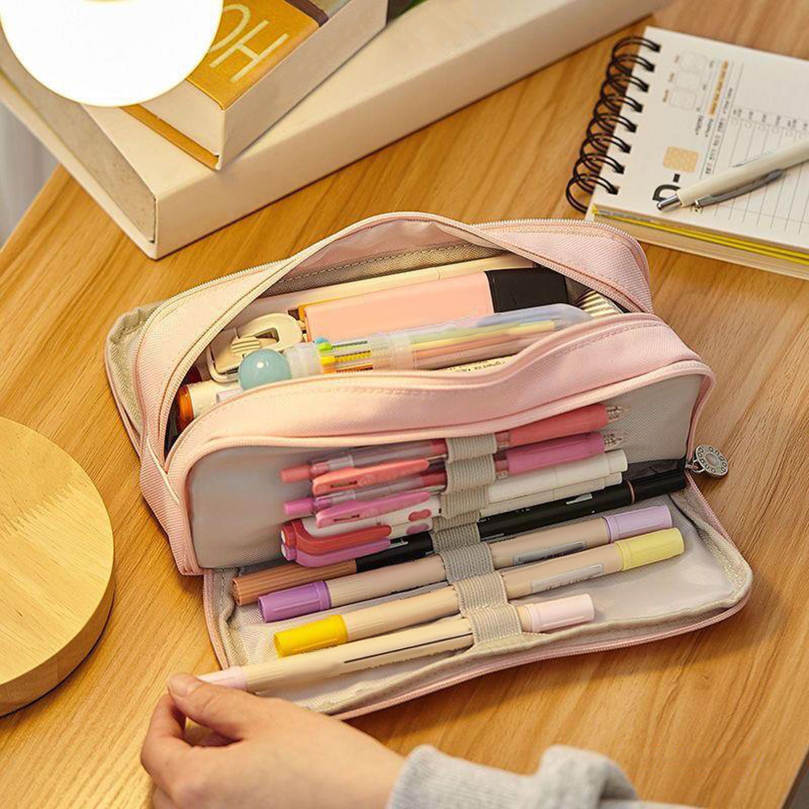 Pen Pouch Children Storage Portable School Kids Pencil Case Gift Pink