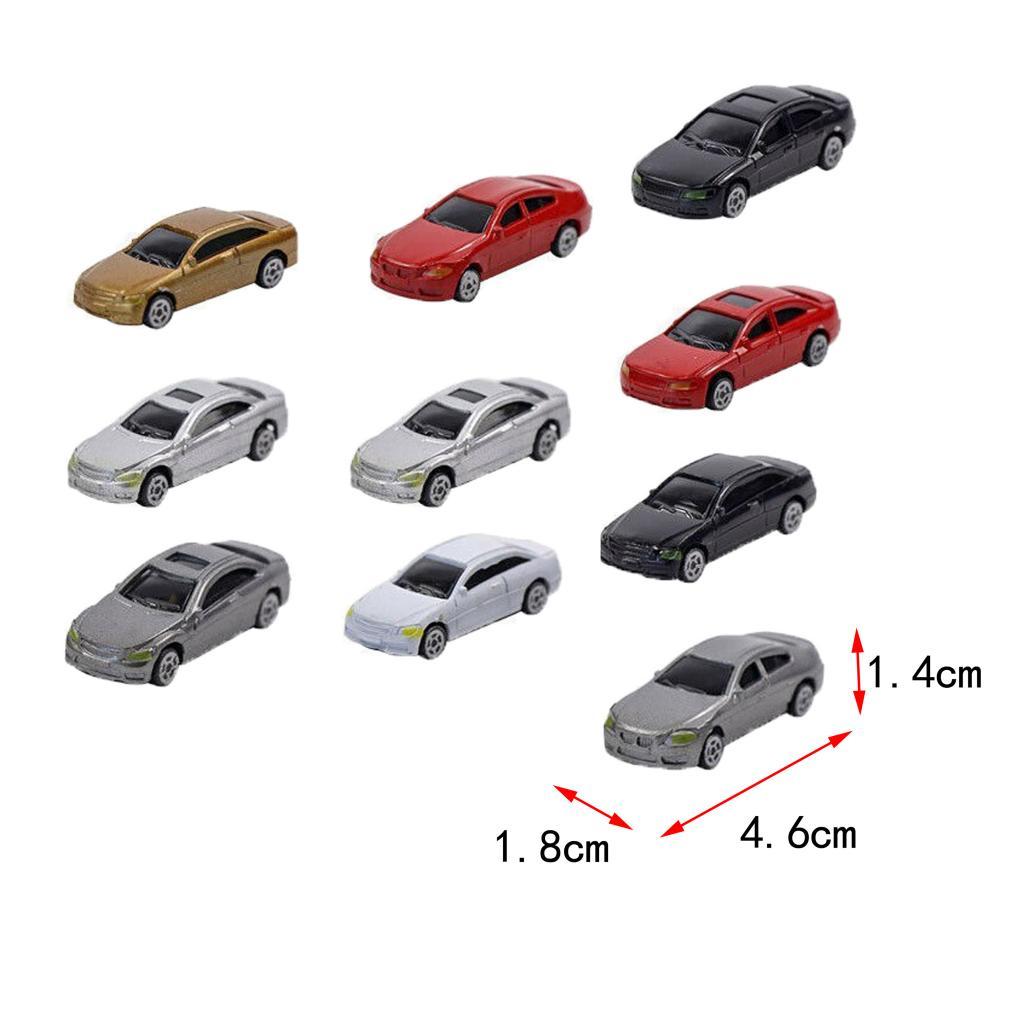 2x5Pcs Mini Scale Model Car 1:87 Trains Landscape Building Diorama Decoration