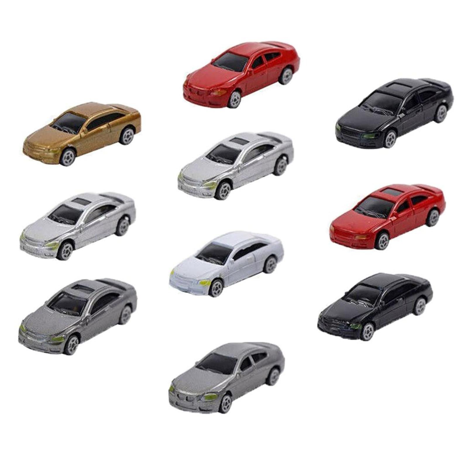 5Pcs Mini Scale Model Car 1:87 Trains Landscape Building Diorama Decoration